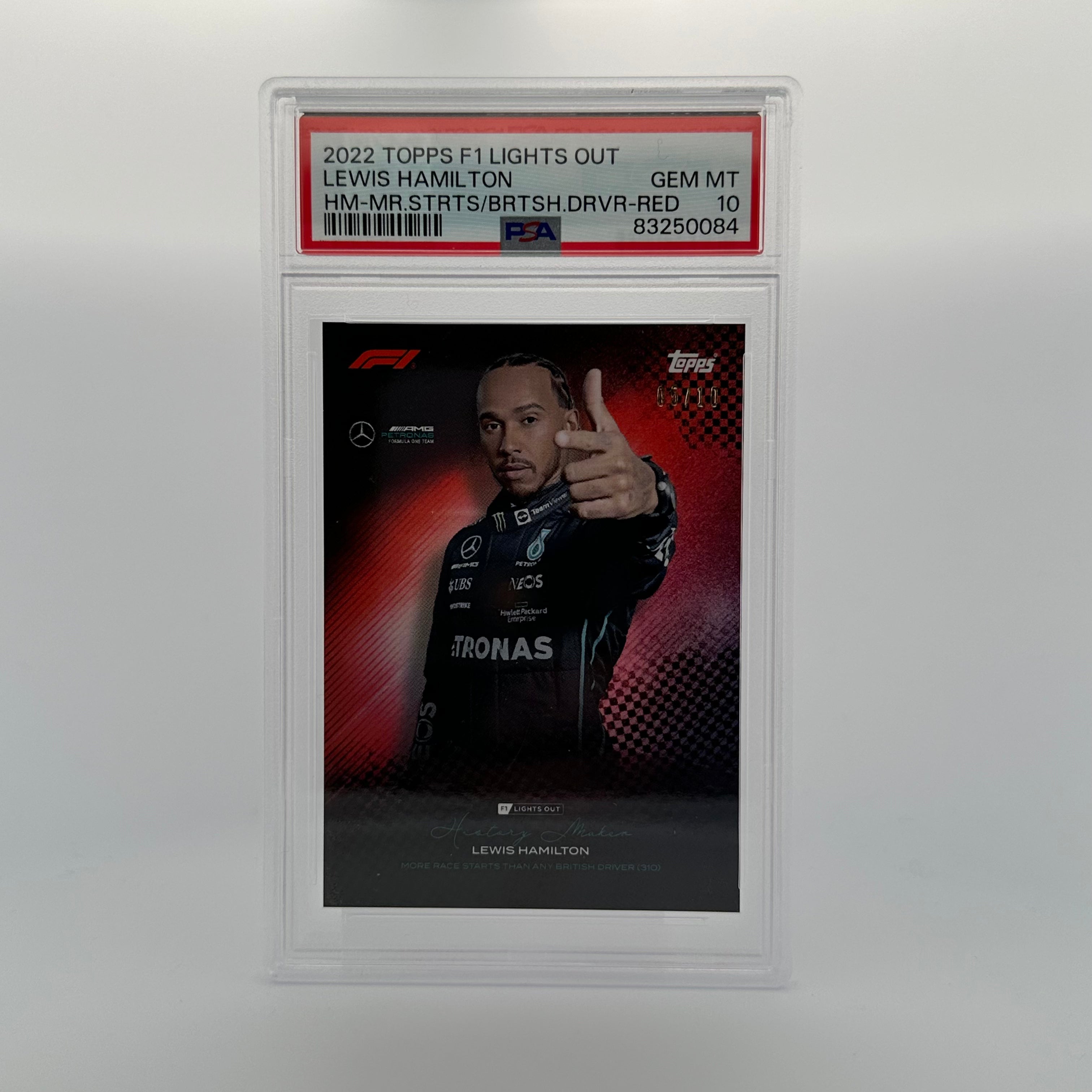 PSA 10 Graded 2005 Lewis Hamilton History Maker Red - Rare F1 Racing Collectible for Sports Memorabilia Display & Investment