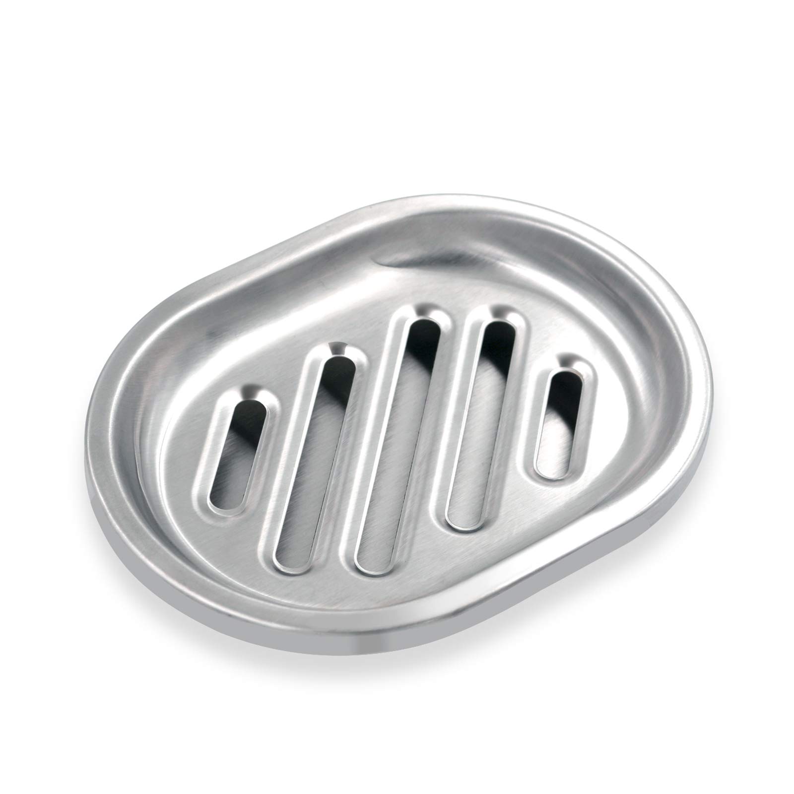 Stainless Steel Soap Holder & Sponge Caddy with Drain Tray - Double Layer Kitchen & Bathroom Organizer for Sink, Shower, and Bathtub - Rustproof & Durable Design