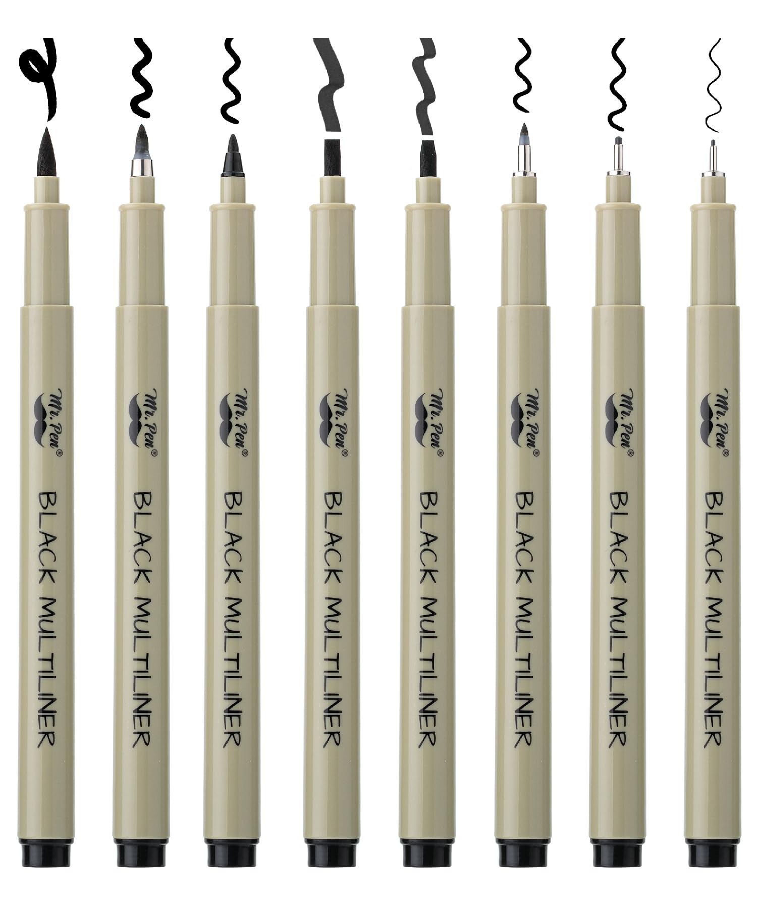 Mr. Pen - 8 Pack Black Multiliner Artist Drawing Pens, Fine Liner Sketch Pens for Artists, Bible Journaling & Calligraphy - Perfect for Sketching, Doodling, and Detailed Artwork
