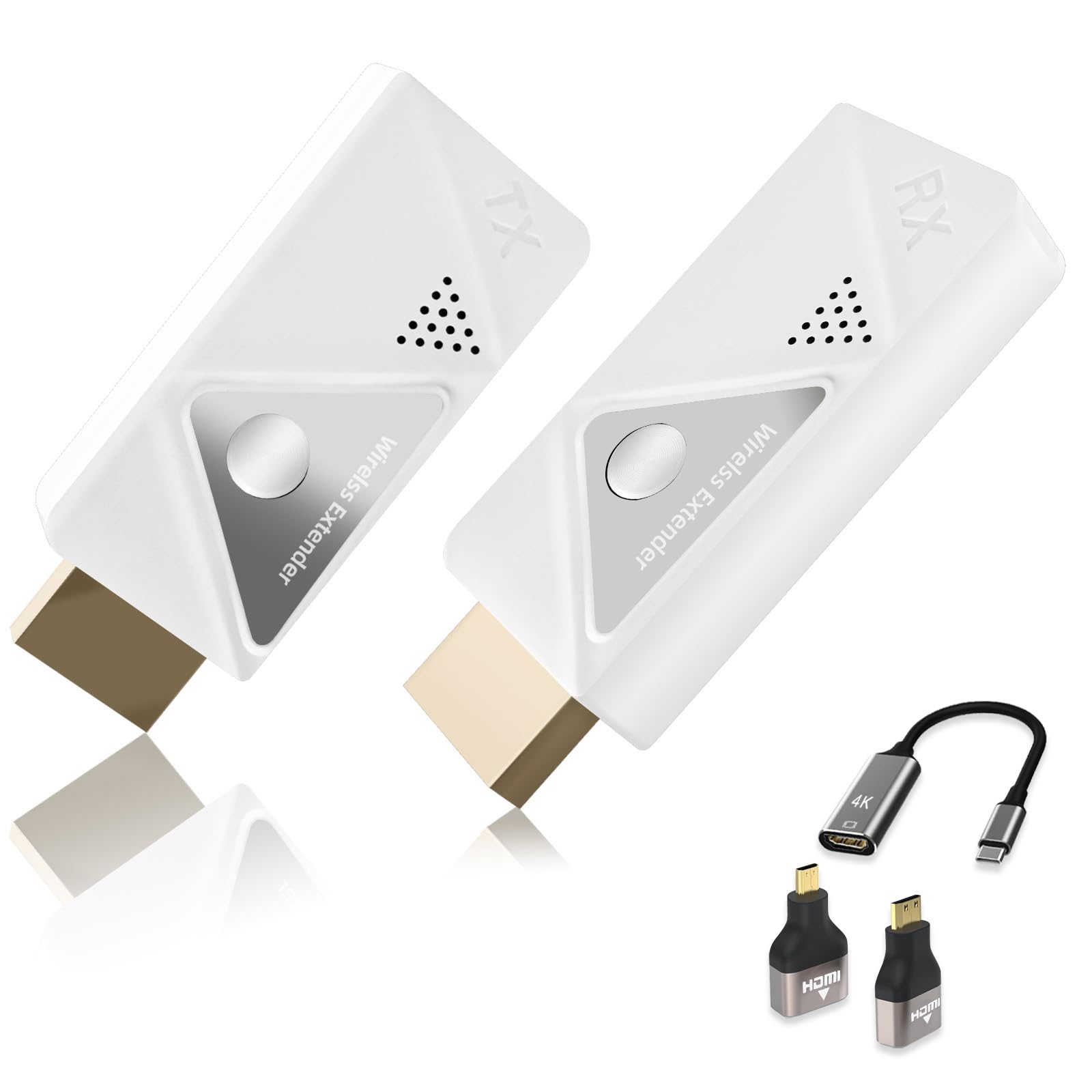 **SUNMEG Wireless HDMI Transmitter & Receiver Kit - 4K/1080P 60Hz HDMI Extender, Plug & Play 2.4G/5G Dual Band for Streaming Video & Audio from Laptop/PC/Projector to Monitor - Ideal for Home Theater, Gaming & Office Presentations**