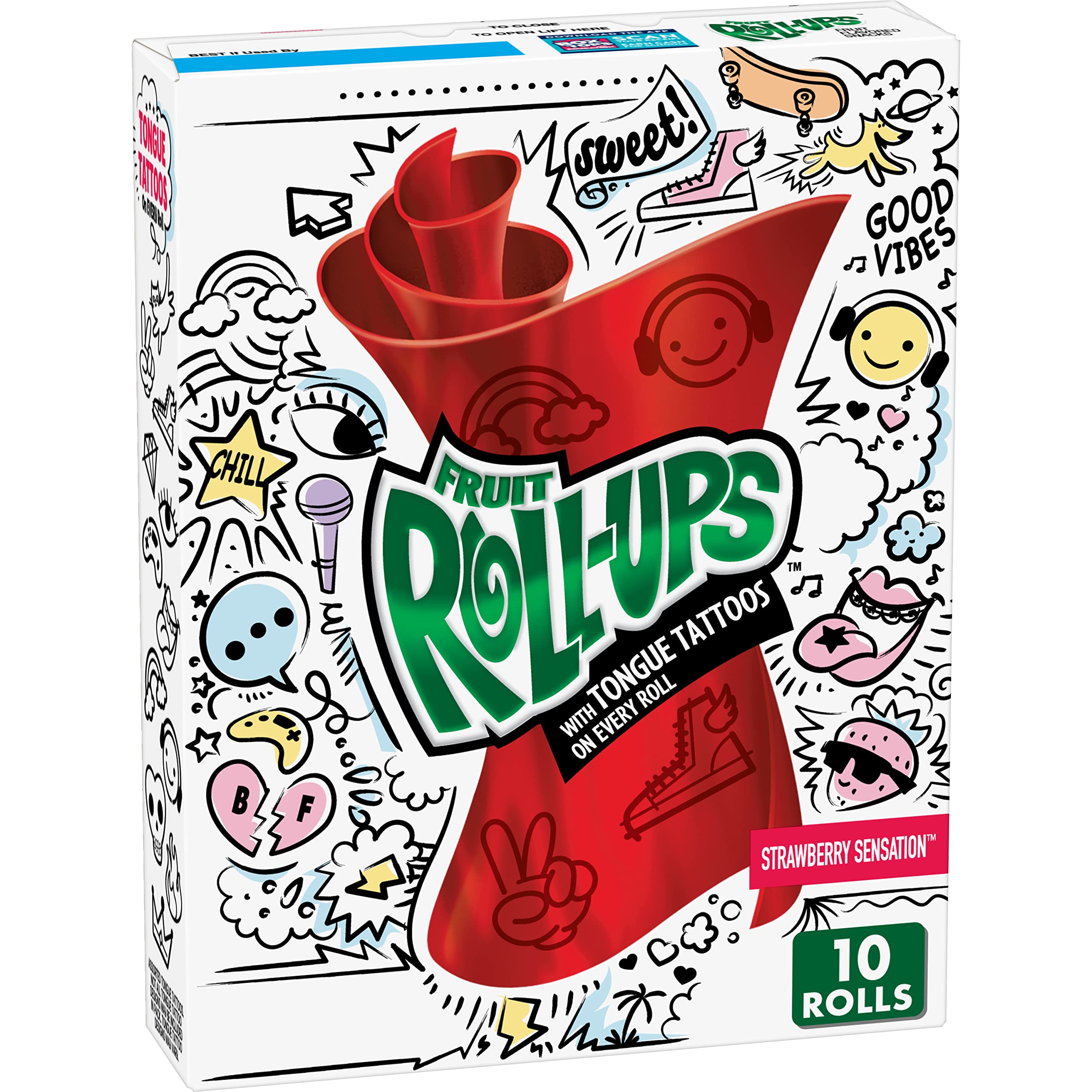 Fruit Roll-Ups Strawberry Blast Fruit Flavored Snacks - 0.5oz (10 Count) | Healthy On-The-Go Snack for Kids Lunchboxes, School, Travel & After School Treats