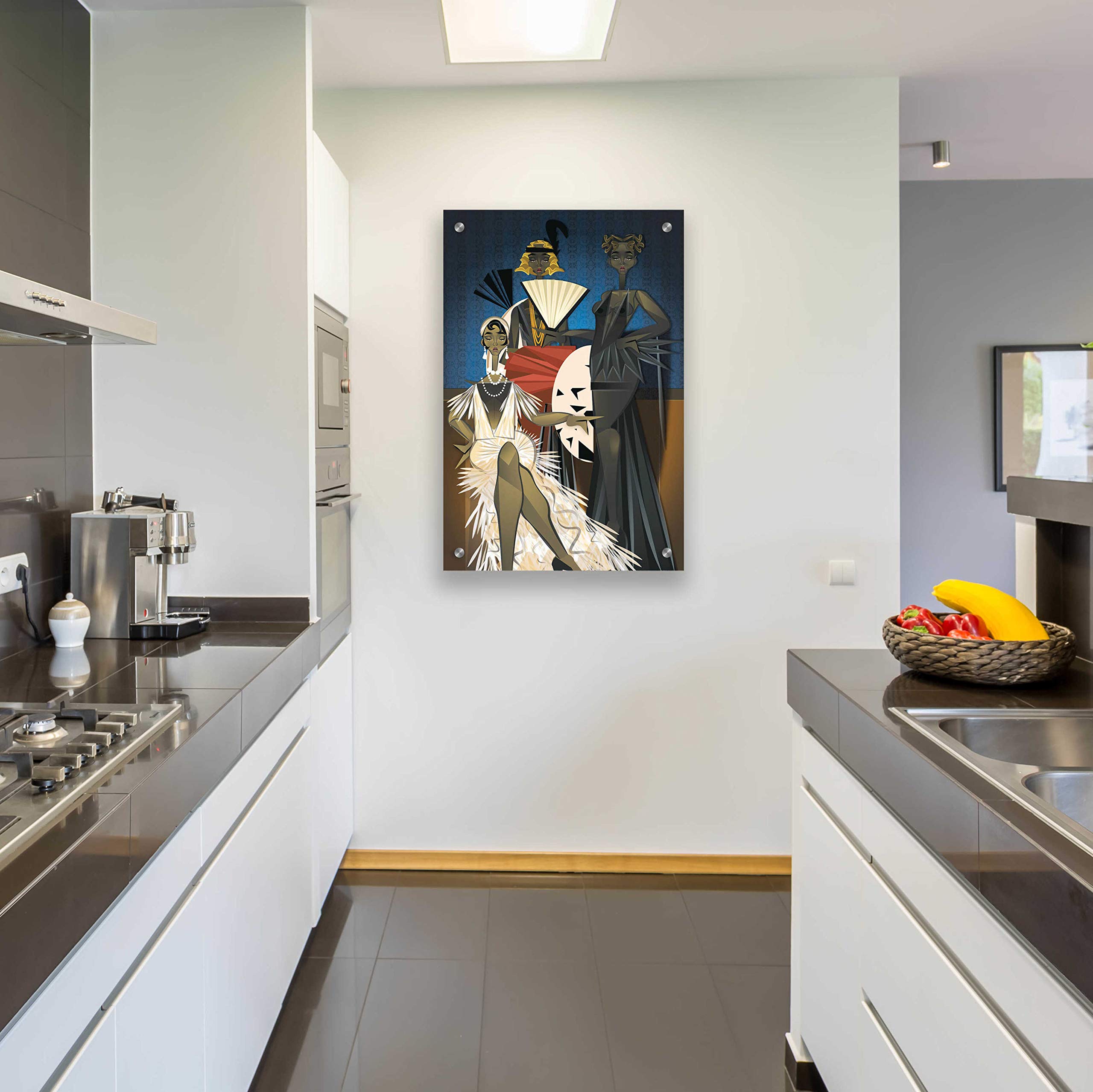 Epic 'Harlem Nights' Acrylic Glass Wall Art by Jaleel Campbell - 24x36 Inches Modern Black Artwork - Perfect for Living Room, Bedroom or Office Decor