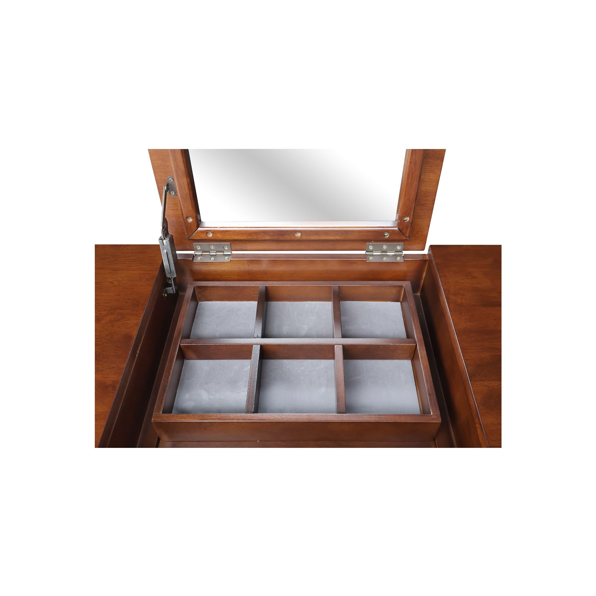 International Concepts Espresso Vanity Table with Matching Bench - Elegant Dressing Table Set for Bedroom, Makeup Vanity & Home Decor