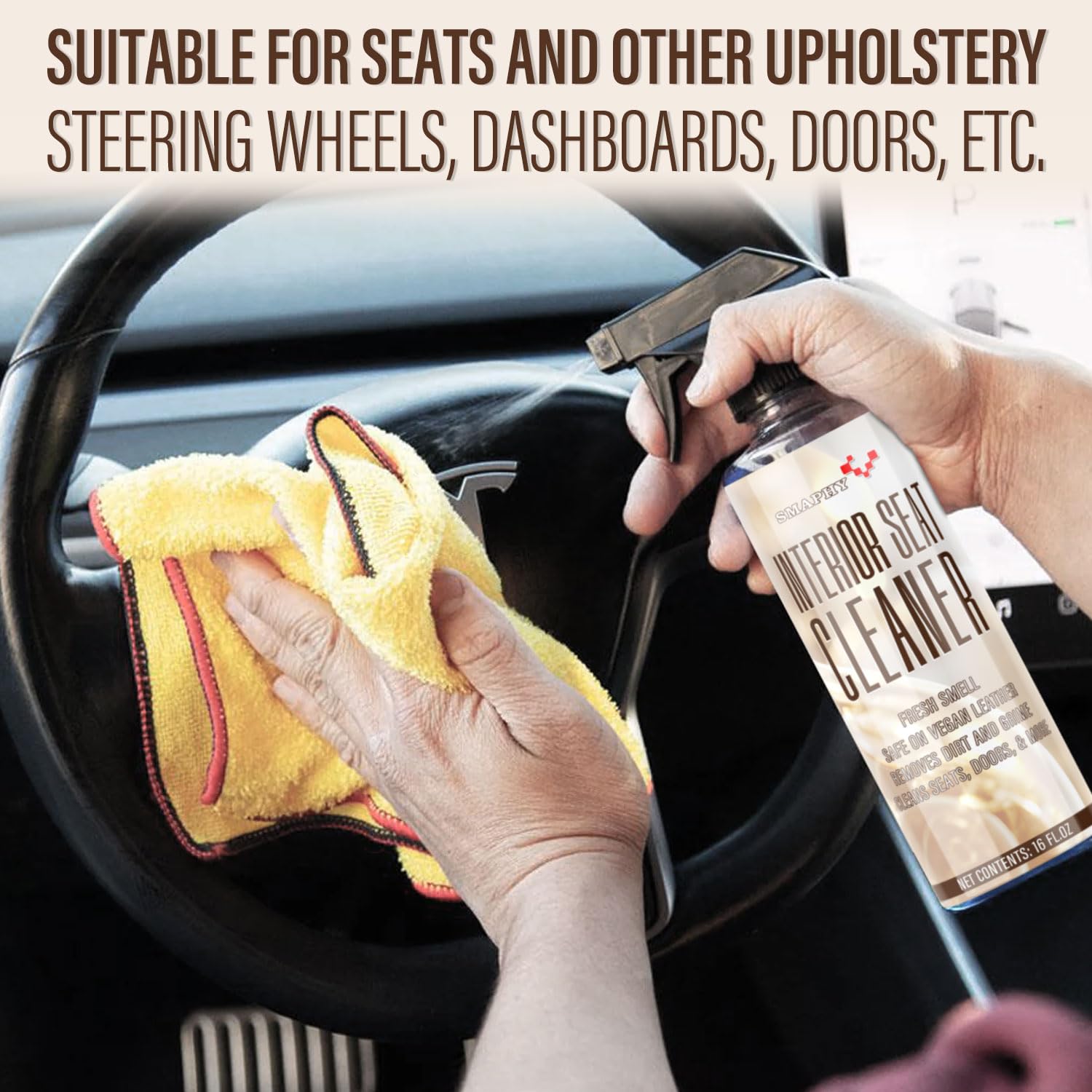 **Eco-Friendly Tesla Seat Cleaner - Biodegradable Interior Cleaner for Tesla Model 3/Y/S/X (2024) | Safe for Vegan Leather, Seats & Dashboard | Car Detailing & Stain Removal**    *(Perfect for deep cleaning, maintaining luxury interiors, and restoring shine to your Tesla's vegan leather seats and dashboard.)*