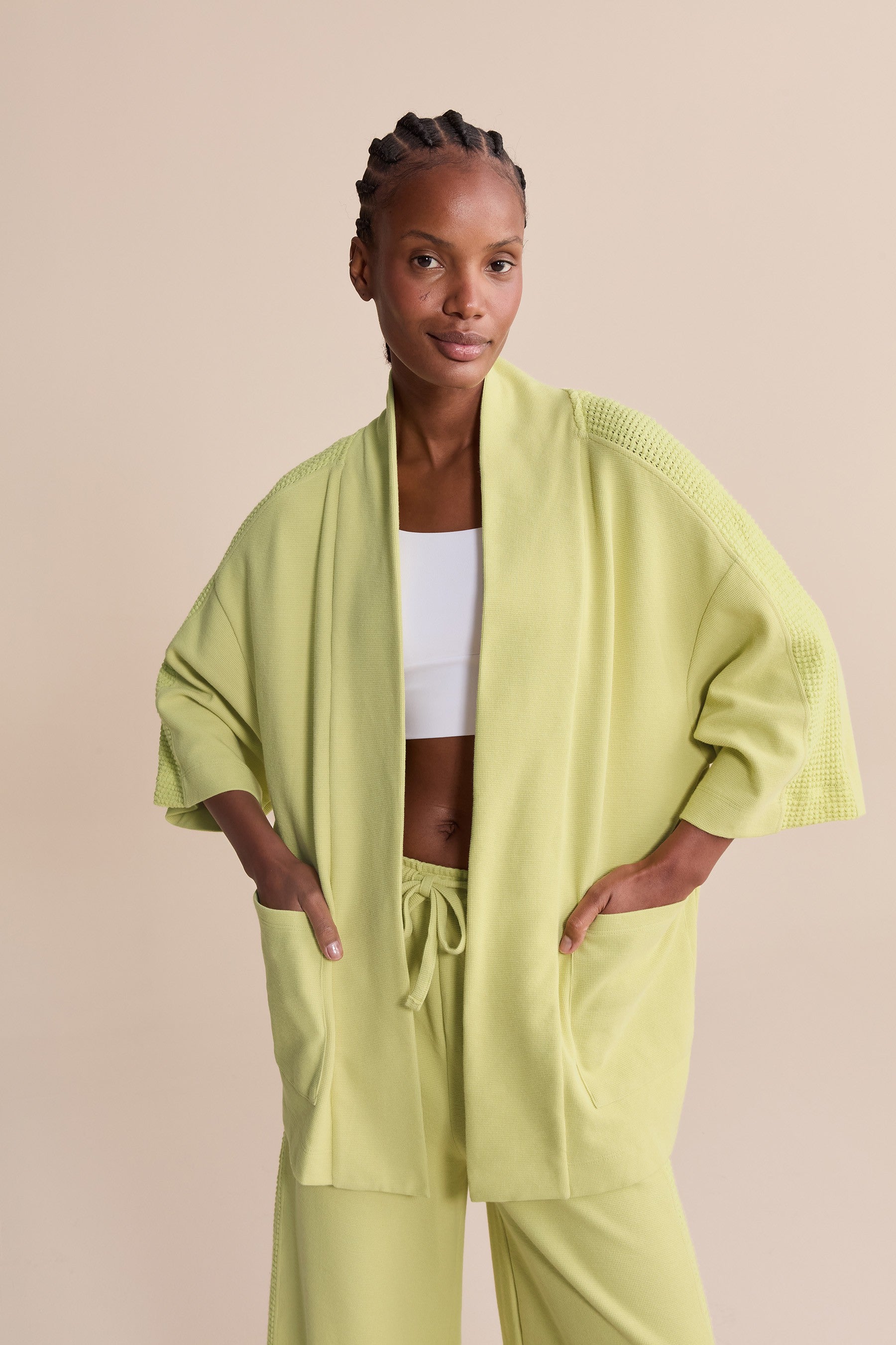 Splishy Soft Line Kimono - Lightweight Floral Print Women's Kimono Robe for Lounge, Beach Cover-Up & Yoga Wear