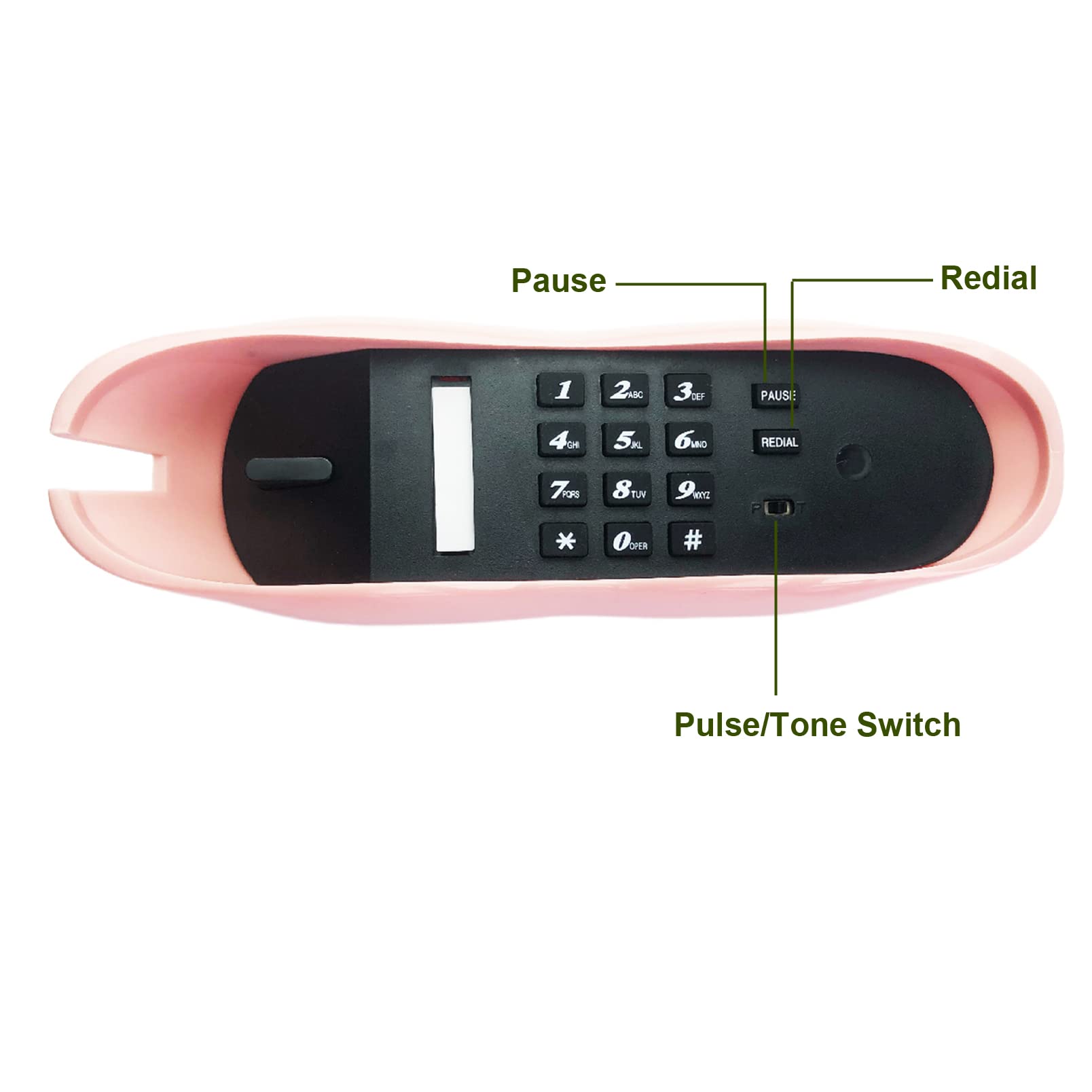 TelPal Retro Corded Landline Phone - Classic Analog Desktop Telephone for Home, Office, Hotel & Shop Use - Perfect for Business Promotions & Themed Parties