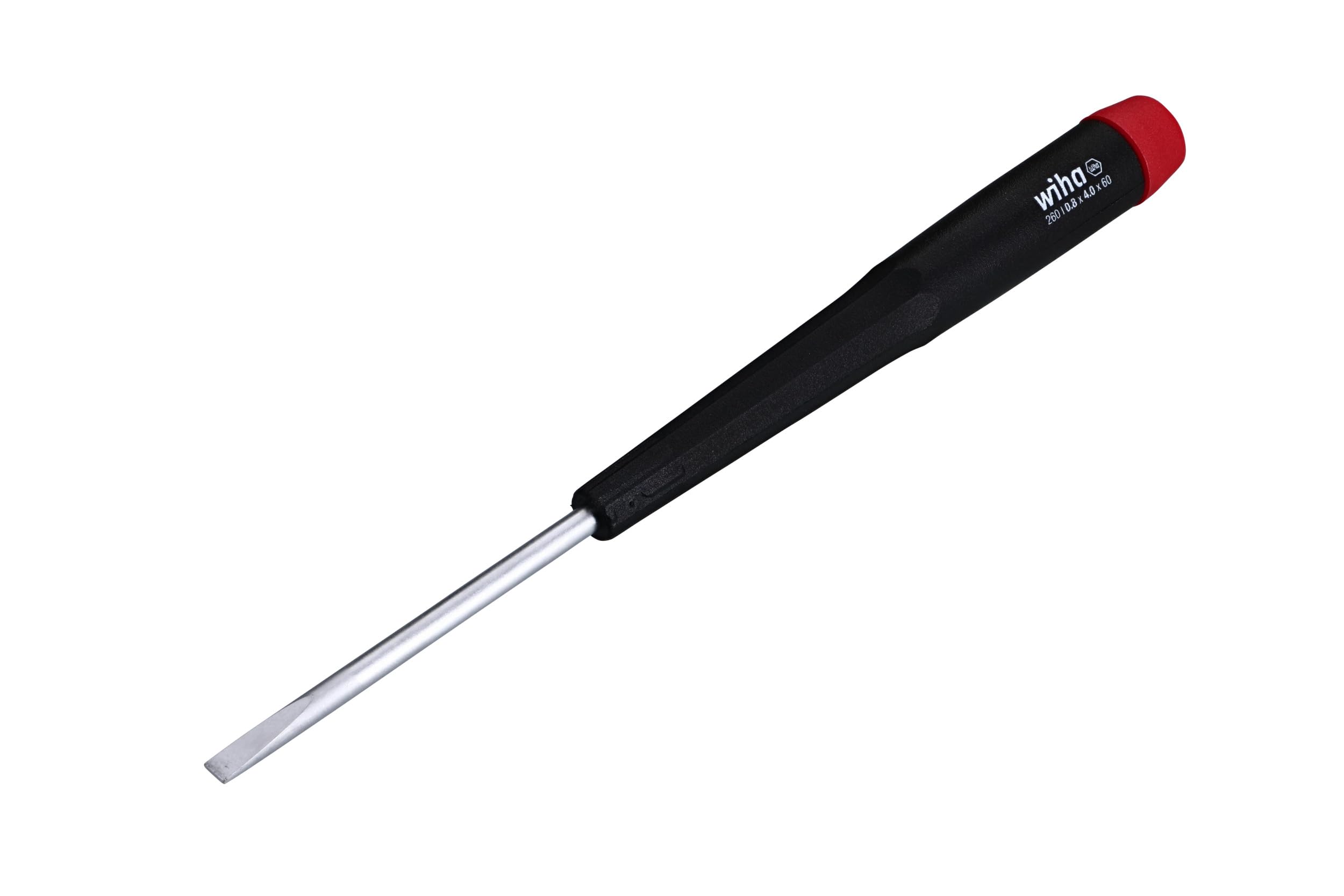 Wiha 26040 4.0 x 60mm Slotted Screwdriver with Ergonomic Precision Handle - Perfect for Electronics Repair, Jewelry Making & DIY Projects