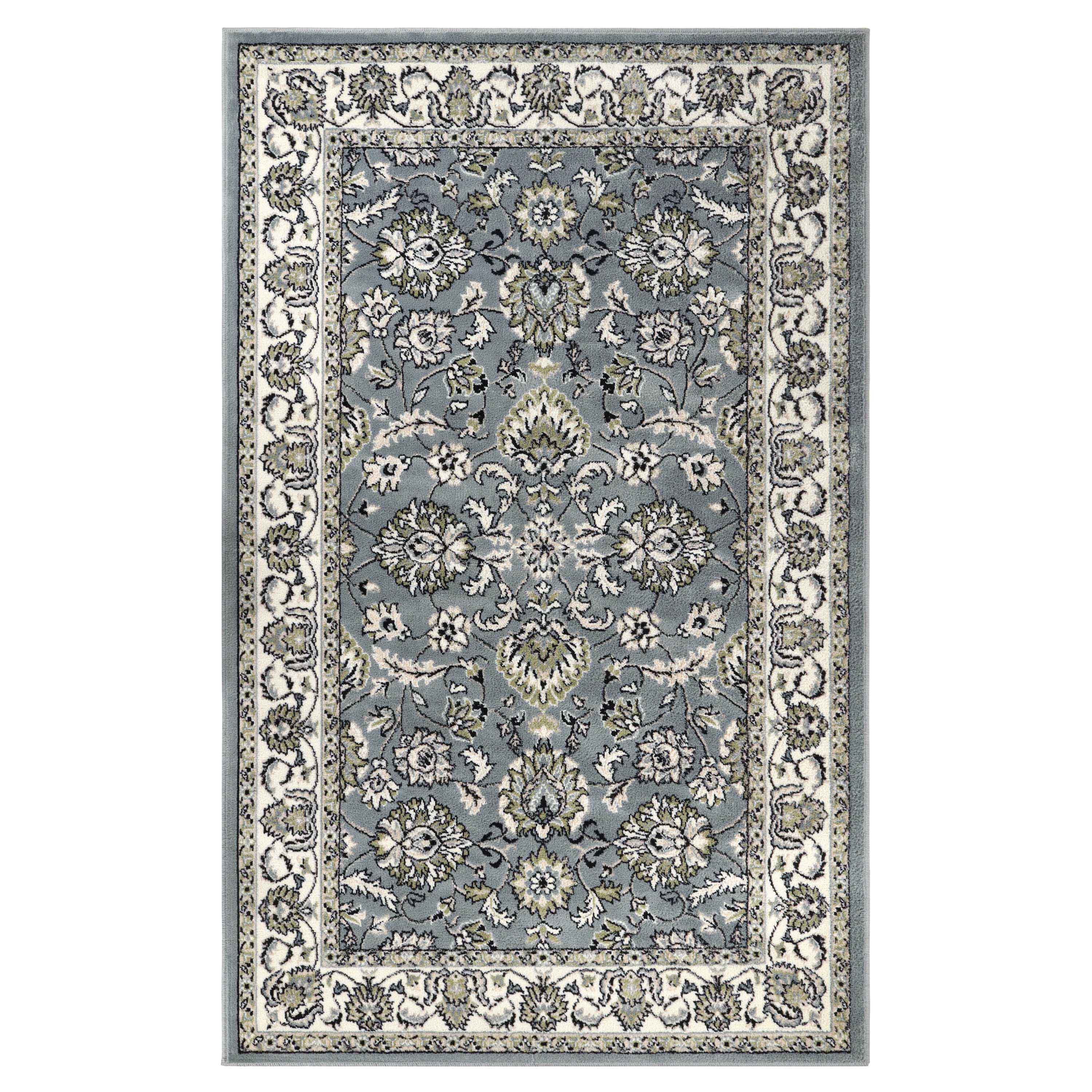 Lille Elegant Floral Indoor Area Rug - Non-Slip Soft Living Room Carpet Runner for Bedroom, Hallway & Entryway Decor
