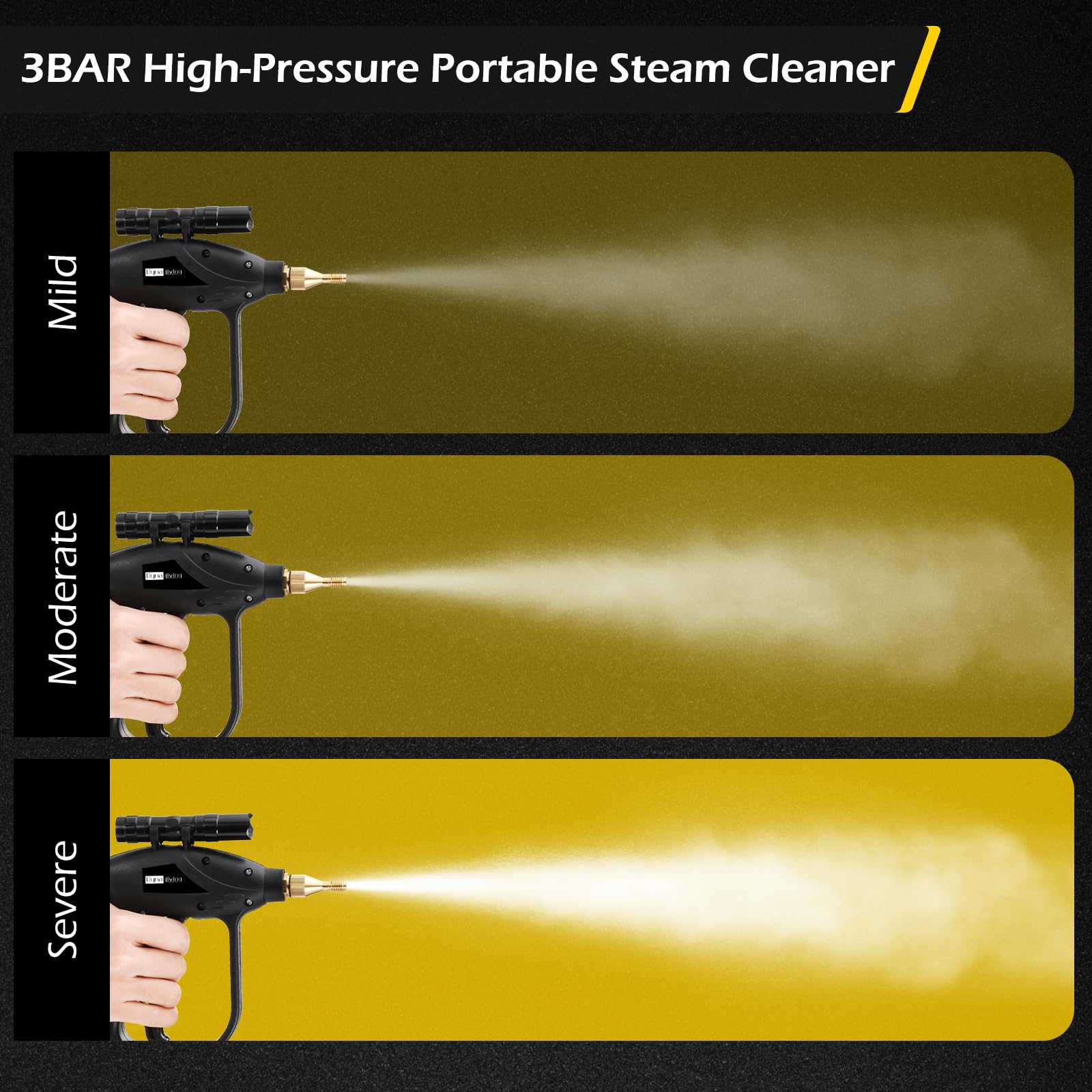 Dyna-Living 1700W Portable Handheld Steam Cleaner - High Pressure Steam Cleaner for Car Detailing, Home Use, Furniture & Kitchen Cleaning | Perfect for Deep Cleaning Upholstery, Tiles, Grout & More