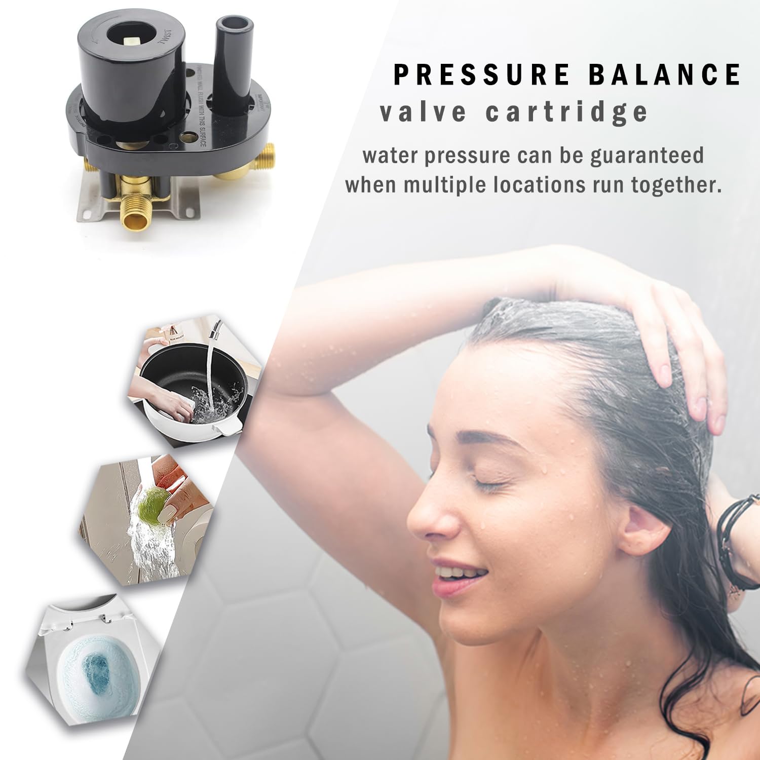 2-Way Solid Brass Shower Diverter Valve Mixer with Chrome Finish - Rough-In Shower Handle Valve Replacement Kit for Bathroom & Shower Renovation