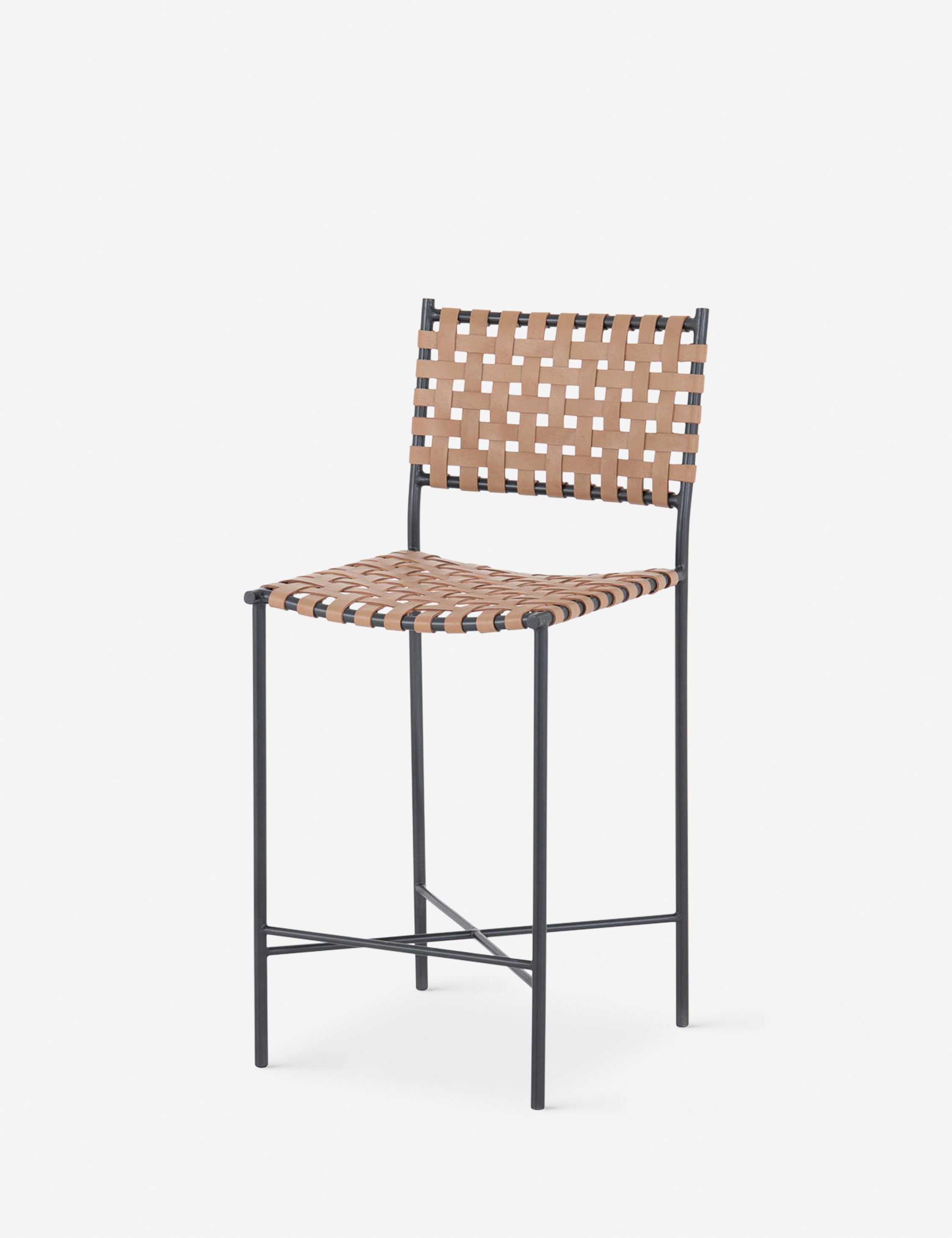 Premium Daniel Leather Bar Stools - Modern Counter Height Stools for Kitchen Island, Bar & Dining Room - Adjustable Height & Durable PU Leather Seating