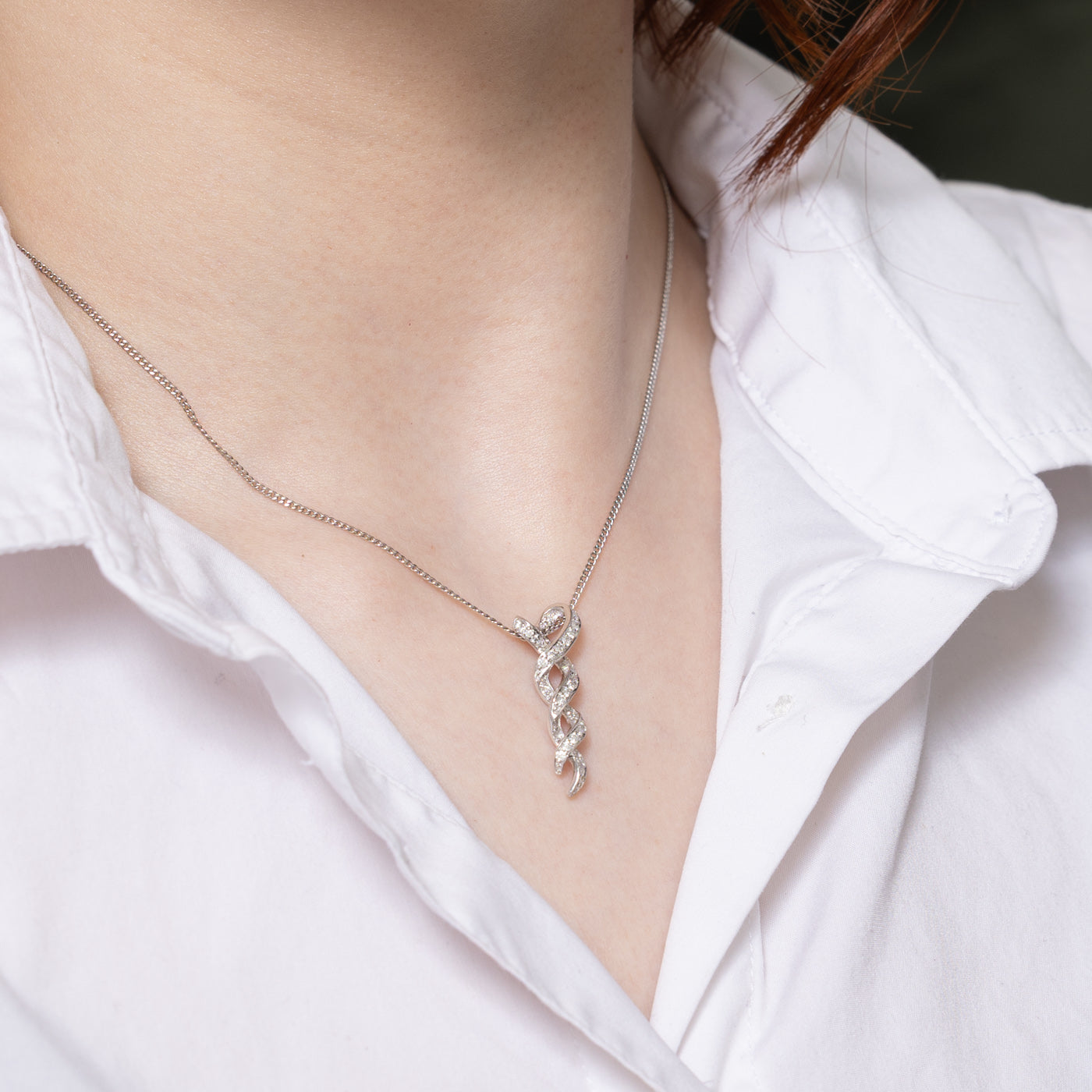 0.50ctw Diamond Cross Over Drop Pendant Necklace - Elegant Dainty Jewelry for Women, Perfect for Weddings, Anniversaries & Everyday Wear