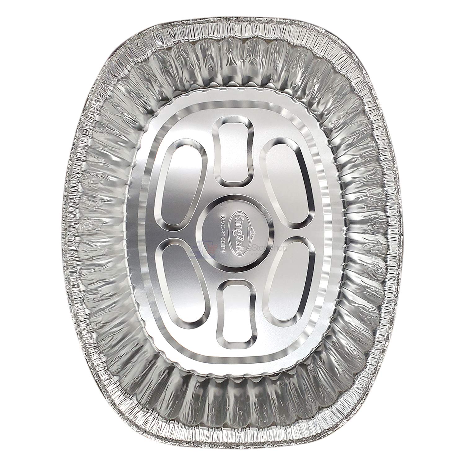 100-Pack Heavy-Duty Disposable Oval Roasting Pans - Extra Large Aluminum Foil Turkey Roaster for Chicken, Meat & Brisket - Perfect for Baking, Roasting & Holiday Cooking - Durable, Deep & Recyclable - Ideal for Thanksgiving, Christmas & Large Family Gatherings
