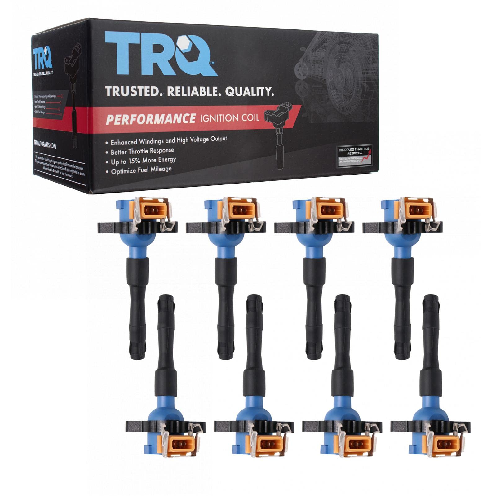 TRQ Ignition Coil Set - Compatible with 1999-2001 Bentley Arnage, 1998-2000 BMW 740i/740iL, 2000-2003 M5, 2000-2002 Z8, 2003-2005 Land Rover Range Rover - High Performance Replacement Part for Smoother Engine Operation
