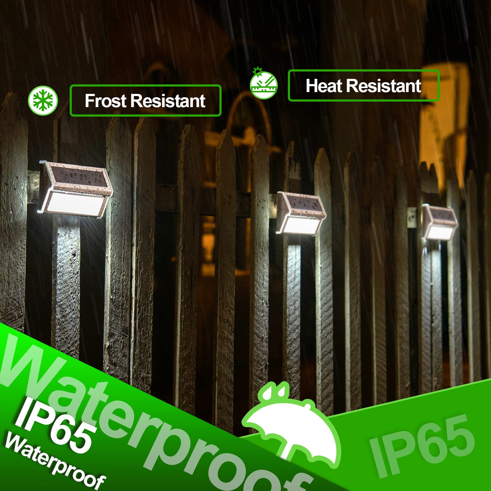 JSOT 10-Pack Solar Outdoor Lights Waterproof - 9 LED Solar Fence Lights for Deck, Garden, Backyard, Patio, Yard, Wall, Step & Pool Lighting | Cool White | Weather-Resistant Solar Post Lamps for Pathway, Stairs & Landscape Illumination