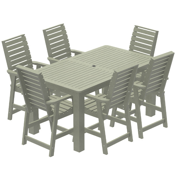 Glennville 7-Piece Counter Height Dining Set - Modern Kitchen & Breakfast Nook Table with Chairs for Small Spaces