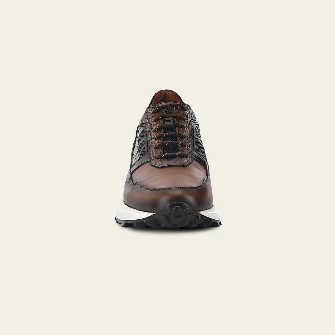 **Men's Cuadra Almond Casual Fashion Cowhide Leather Sneakers - Comfortable & Stylish for Everyday Wear, Work, and Travel**