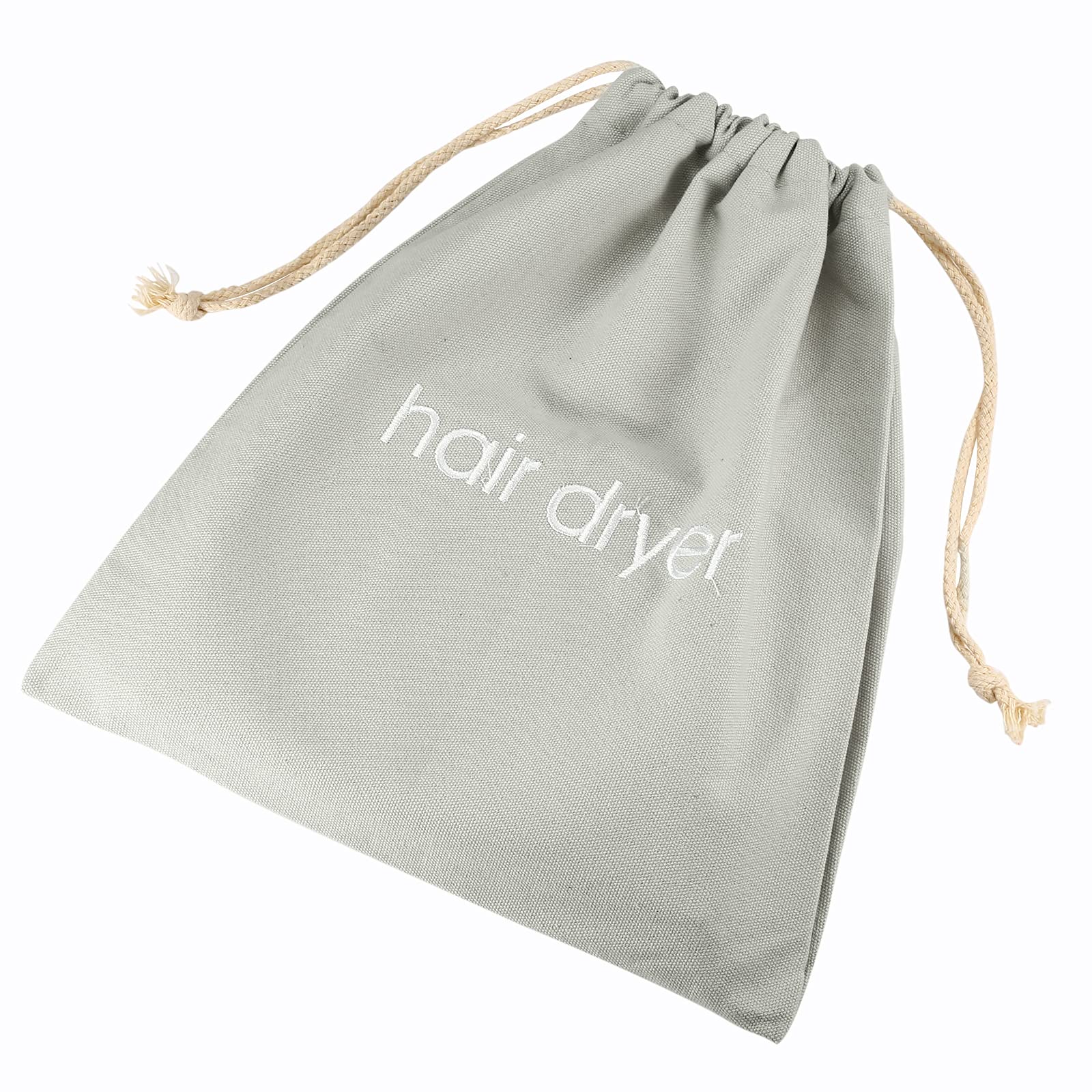 Travel-Friendly Light Grey Drawstring Hair Dryer Bag - Waterproof & Compact Storage for Blow Dryer in Bathroom, Gym, or On-The-Go
