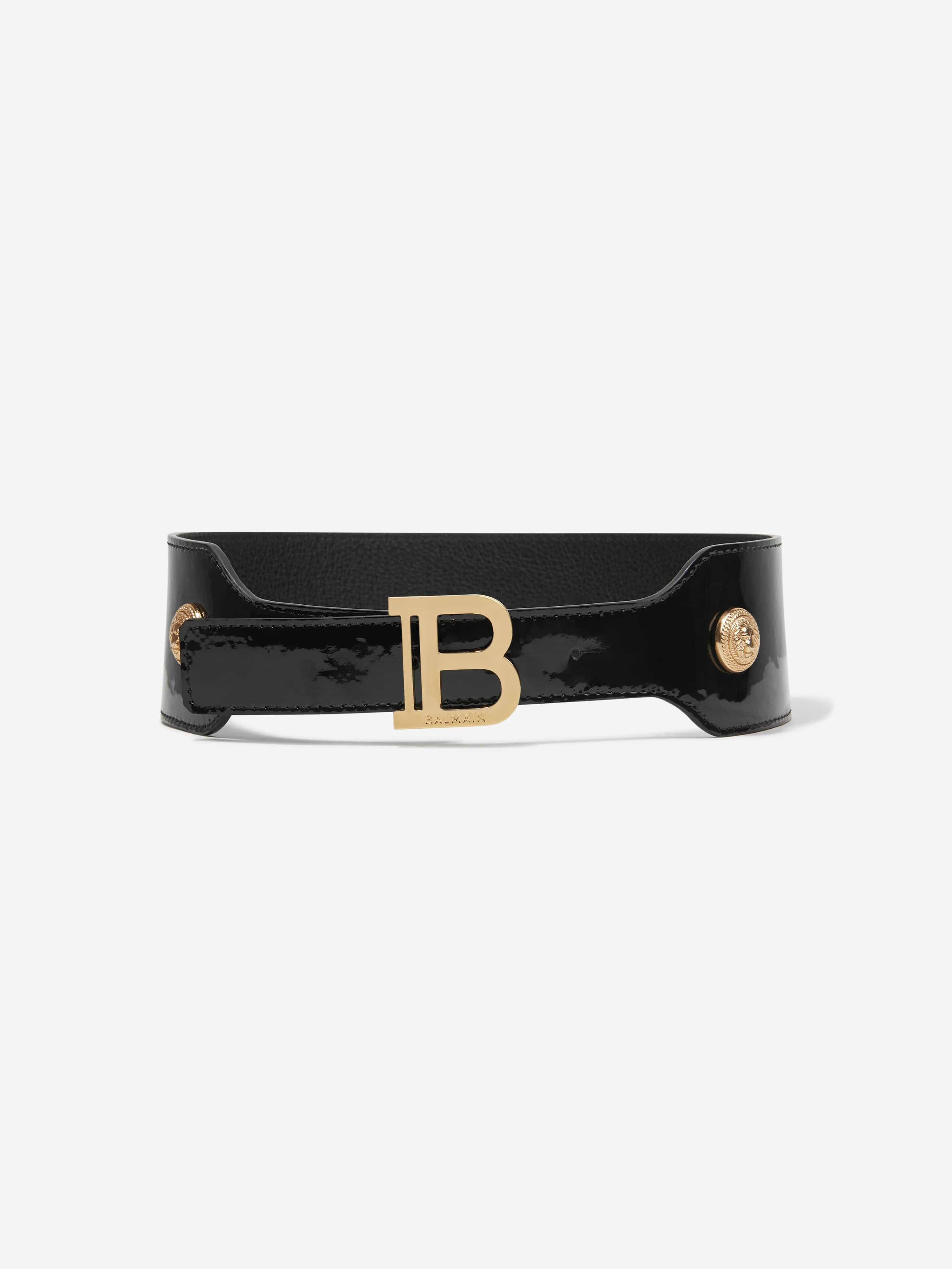 Balmain Black Varnished Leather Belt for Girls - Stylish & Durable Fashion Accessory for School, Parties & Everyday Outfits