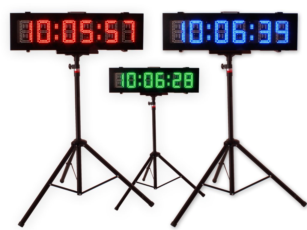 6-Digit Double-Sided Outdoor LED Race Timer with Bluetooth App - Waterproof Sports Stopwatch for Running, Cycling, Track & Field Events - Perfect for Marathons, Triathlons & School Competitions