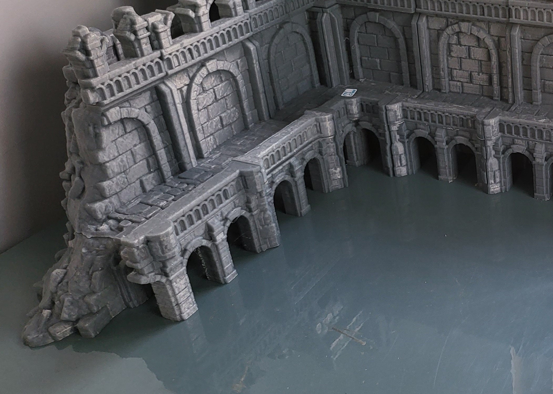 Broken Wall Terrain for Dungeons & Dragons - Realistic Crumbled Wall Sections & Ruins for Tabletop RPG Scenes - Perfect for D&D Battlemaps, Wargaming & Fantasy Miniature Displays