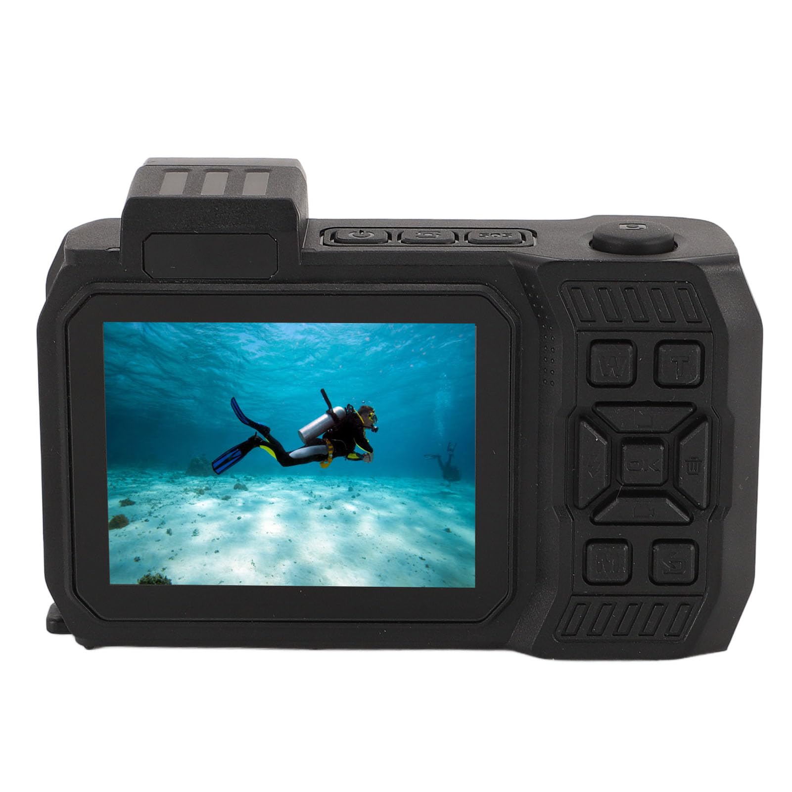 48MP Dual Screen Waterproof Camera for Vlogging, Outdoor Sports & Travel - Shockproof & Dustproof Action Camera (Black) - Perfect for Hiking, Snorkeling & Underwater Photography