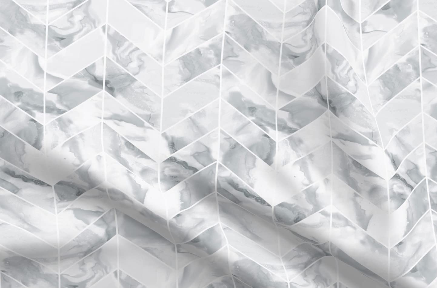 Premium Spoonflower Minky Fabric - Marble Herringbone Watercolor Print in Elegant Grey | Fat Quarter for Baby Blankets, Quilt Backing & Plush Toys | Soft & Luxurious Material for DIY Sewing Projects, Nursery Decor & Handmade Gifts