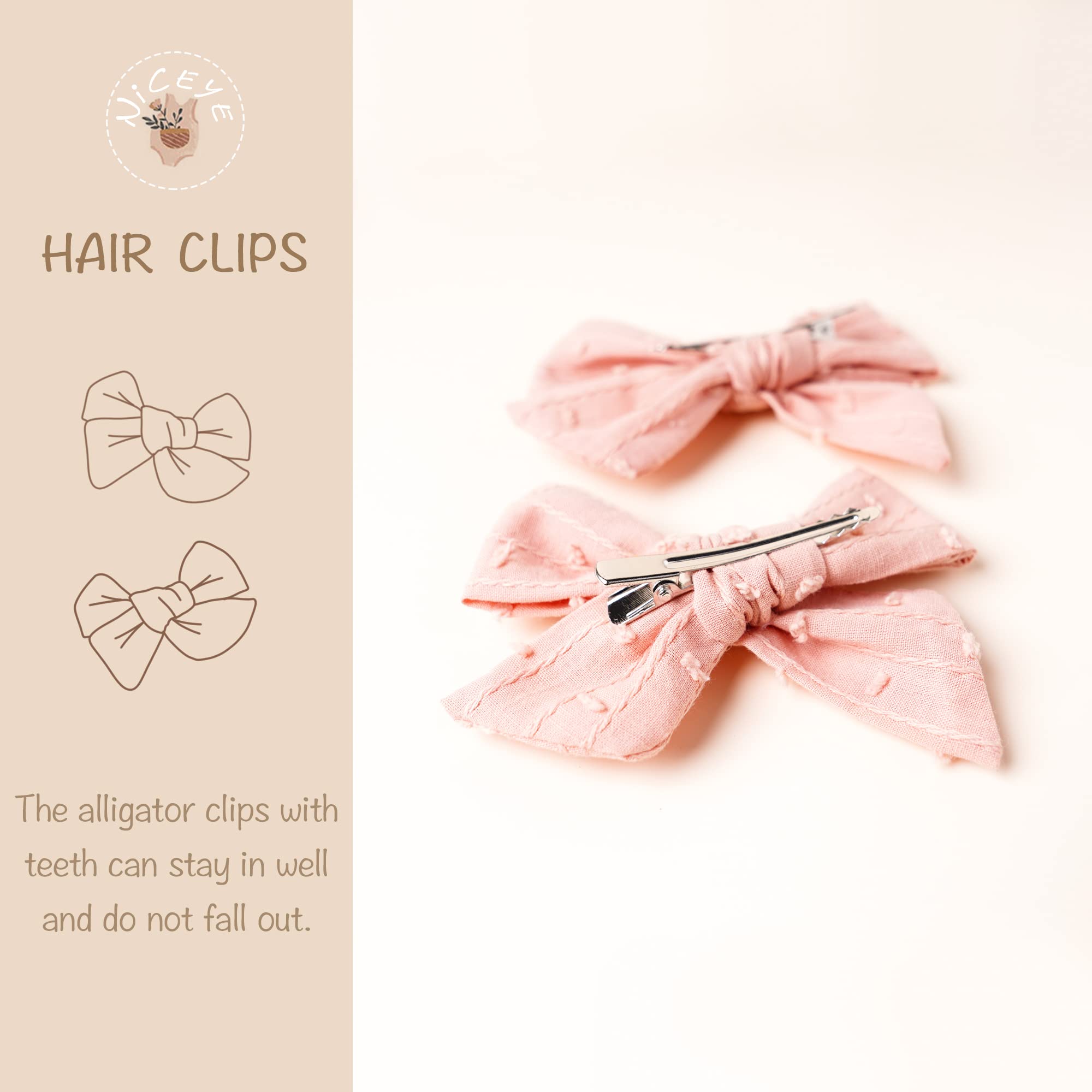 Niceye 24 Pack Baby Girl Hair Clips Set - Handmade Hair Bows & Barrettes with Alligator Clips for Infants, Toddlers & Kids | Perfect for Parties, School & Daily Outfits