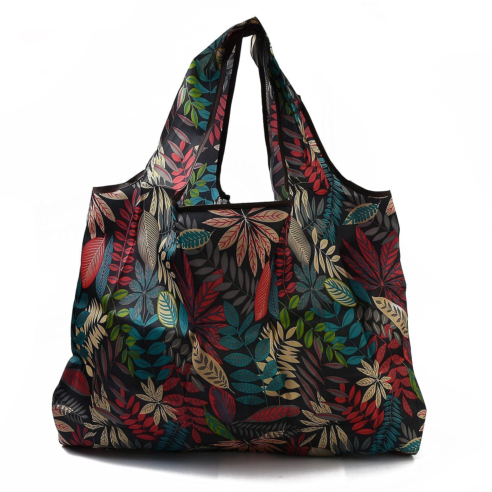 BEEFLYING Foldable Eco-Friendly Nylon Grocery Bags - Reusable Waterproof Shopping Tote Bags for Groceries, Beach, Travel & Daily Use