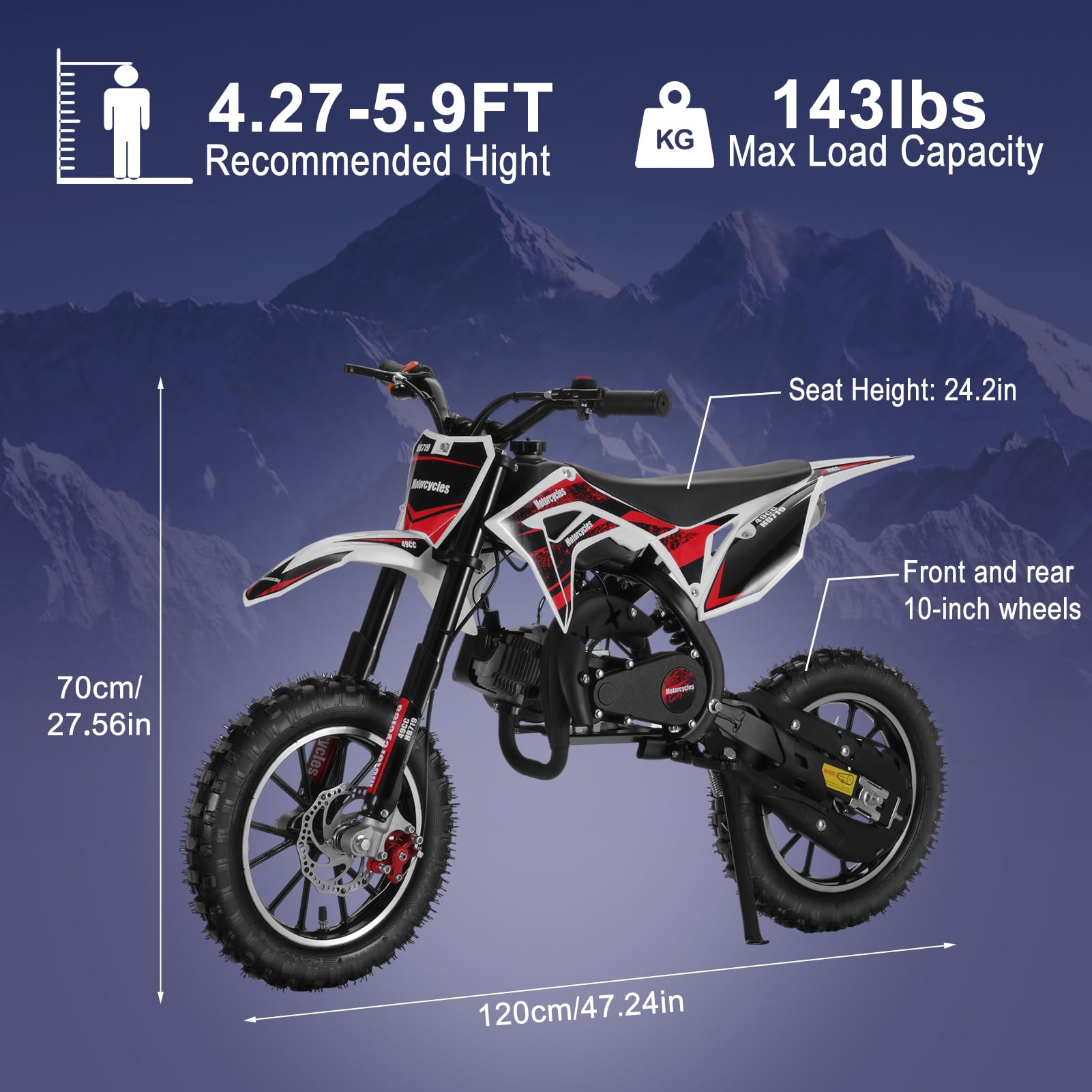 2025 Fast Delivery Kids 50cc Gas Dirt Bike - 2-Stroke Off-Road Mini Motorcycle for Boys & Girls Ages 6-12, 330Lbs Max Load, Green & Black - Perfect for Backyard Riding, Trail Adventures & Summer Outdoor Fun