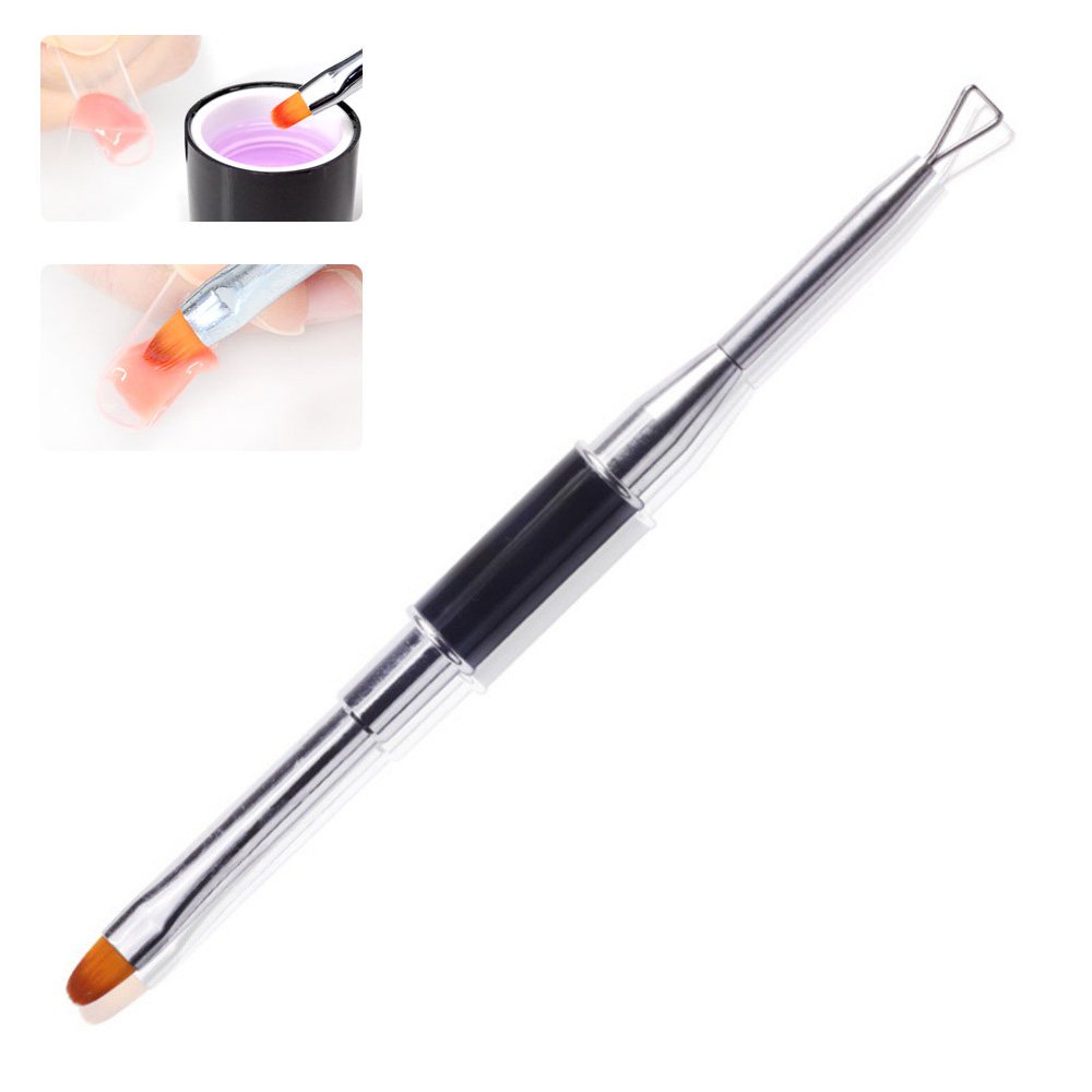 Dual-End Acrylic Gel Nail Brush Set - Professional Drawing Painting Pens & Triangle Stick for Gel Polish Removal - Perfect for DIY Manicures, Nail Art & Salon Use