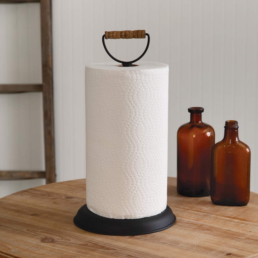 CTW Home Collection 370463 14-inch Rustic Homestead Paper Towel Holder - Farmhouse Kitchen Organizer for Countertop, Perfect for Kitchen, Bathroom, and Office Use