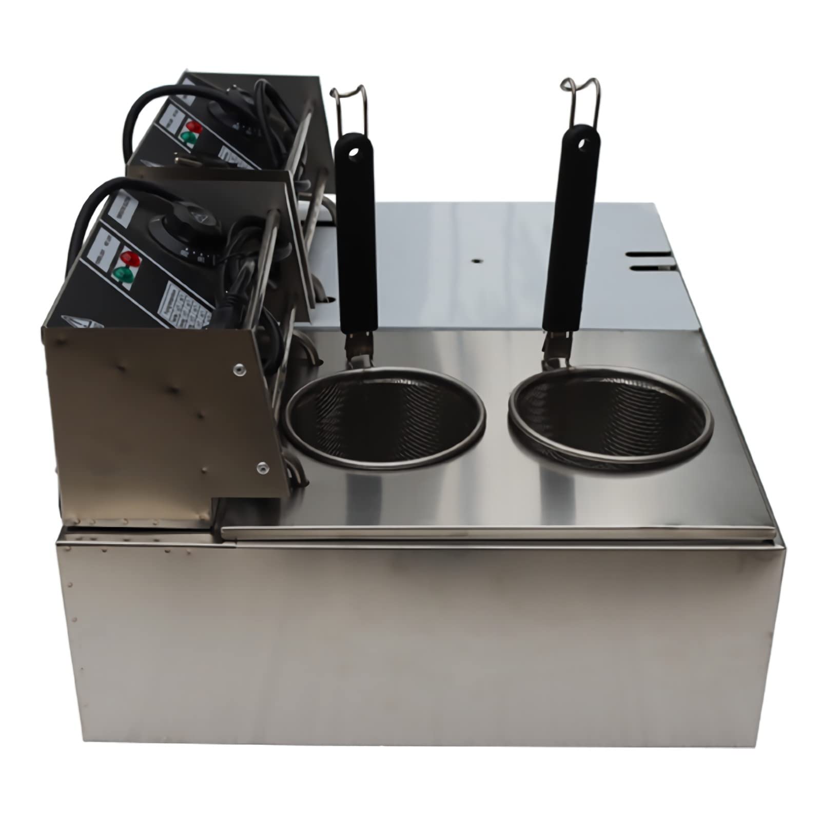 2-in-1 Commercial Electric Pasta Cooker - Dual Basket Noodle & Dumpling Steamer for Fast Food Restaurants | Perfect for Quick Snack Preparation in Cafes, Food Trucks & Catering Businesses