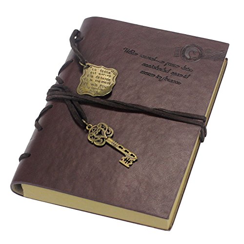 Vintage Magic Key String Leather Notebook - Retro Leather Sketchbook & Diary for Writing, Drawing & Journaling - Perfect Gift for Men & Women - Ideal for Travel, Office & Creative Projects