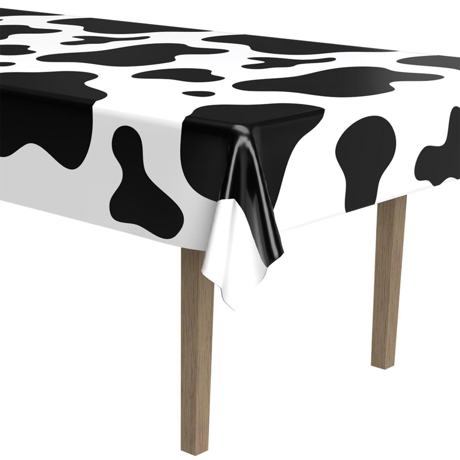 12 Pack Cow Print Party Table Covers - Farm Animal Themed Disposable Tablecloths for Birthday, Baby Shower & Western Decorations
