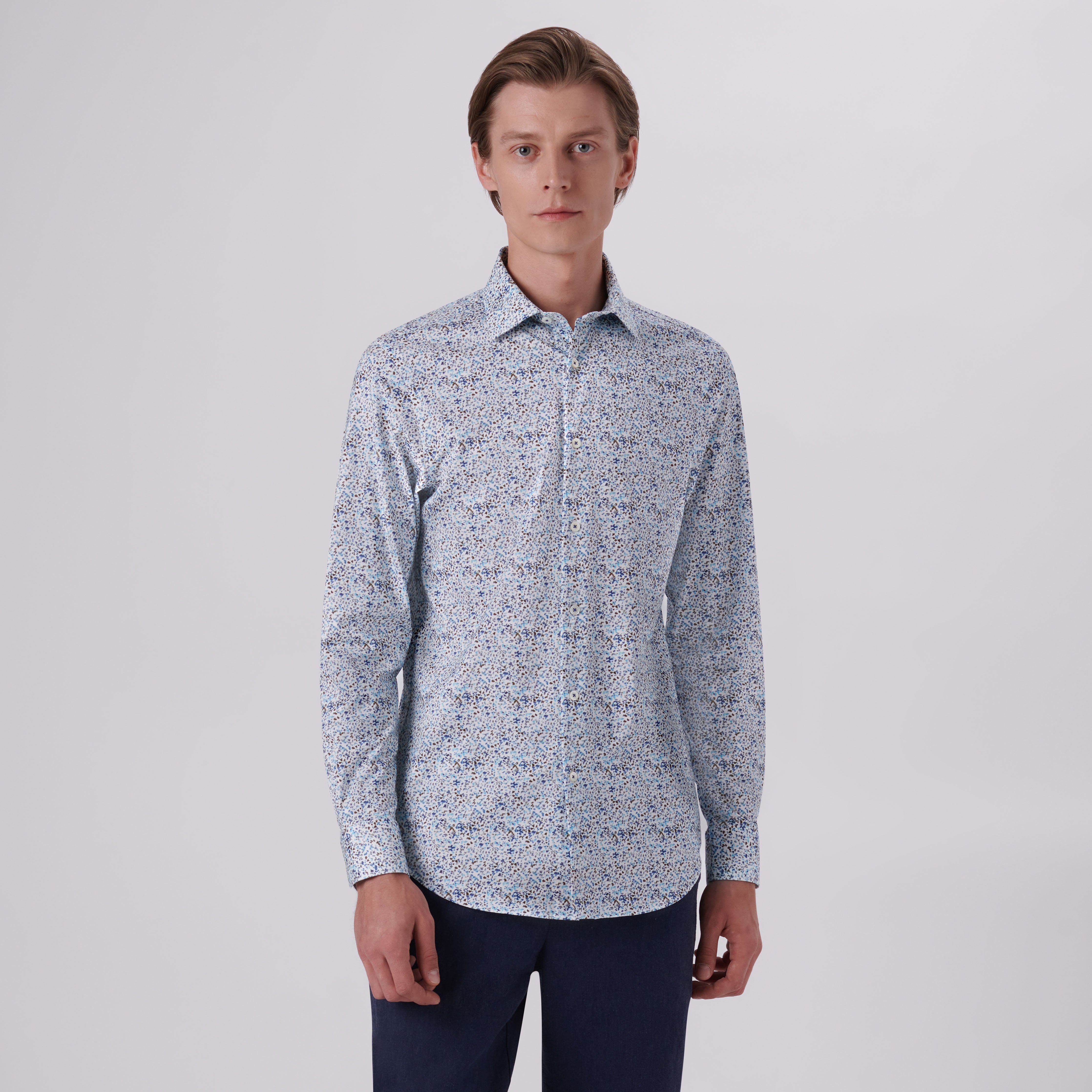 James Abstract Print Cotton Shirt for Men - Stylish Casual Button Down Shirt with Unique Artistic Design - Perfect for Office, Date Night & Weekend Outings
