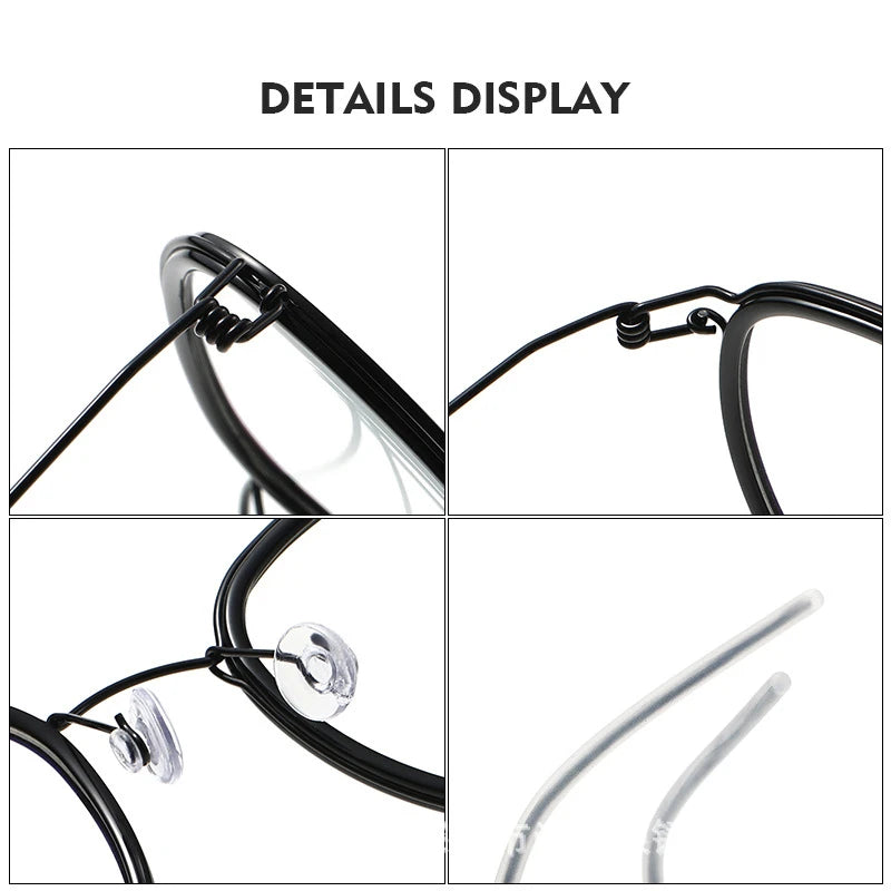 Stylish Black Full Rim Oval Screwless Titanium Acetate Eyeglasses for Women - Model 6611 | Perfect for Office, Reading & Everyday Fashion