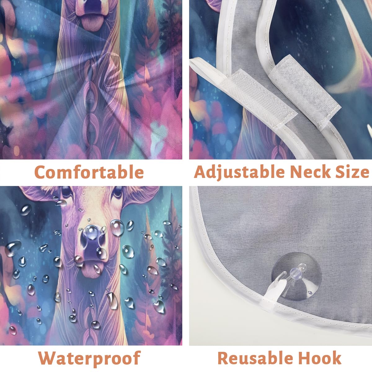 Deer Smoke Floating Beard Shaving Bib for Men - Waterproof Hair Dye Apron & Makeup Cape for Barbers & Stylists - Sink Hair Catcher & Beard Trimming Accessory - Perfect for Salon, Home Grooming & DIY Haircuts