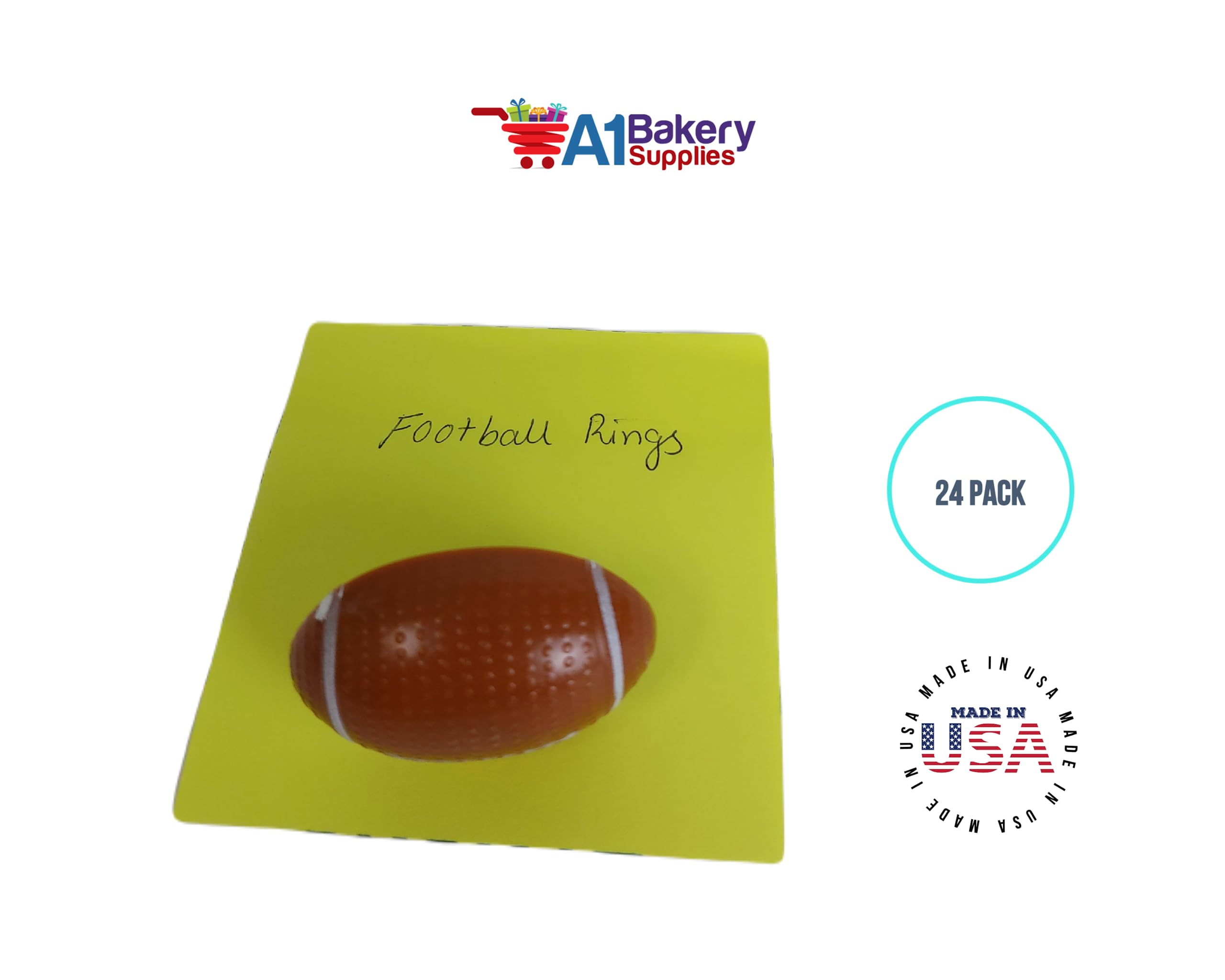 24-Pack Football Cupcake Rings for Baking & Decorating - Perfect for Birthday Parties, Sports Events & Game Day Treats by A1 Bakery Supplies