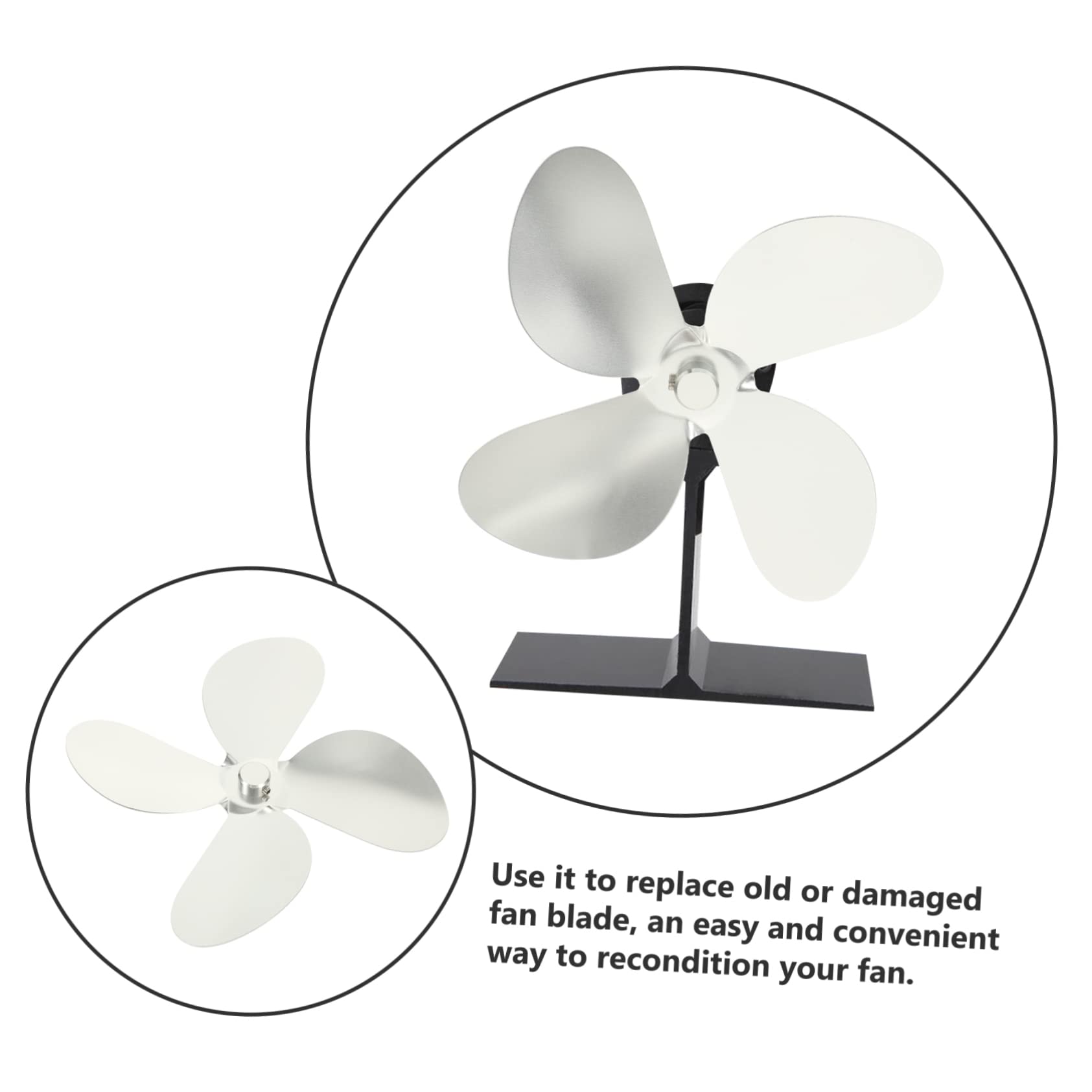 MAGICLULU 3-Piece Fireplace Fan Replacement Kit - 4 Heat-Powered Aluminum Alloy Stove Fan - Easy Installation for Wood Stoves & Fireplaces - Perfect for Home Heating & Energy Efficiency