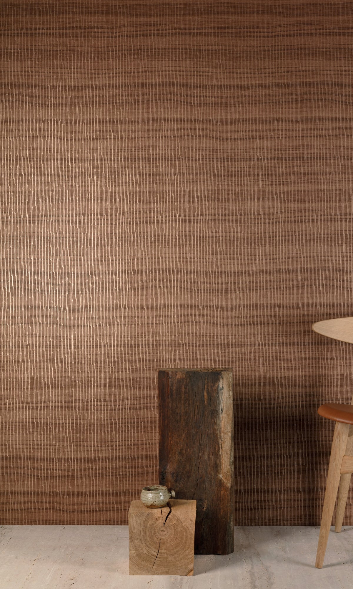 Brown Plain Natural Faux Wallpaper R8706 - Self-Adhesive Peel and Stick Wallpaper for Bedroom, Living Room, Kitchen Decor
