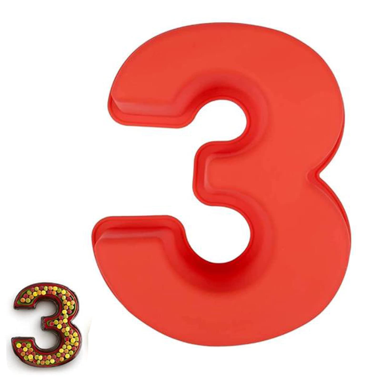 Grahoe 3D Large Silicone Number Cake Molds (Set of 3) - Reusable DIY Baking Pans for Birthday, Wedding & Anniversary Cakes - Non-Stick Cake Decorating Molds for Professional & Home Bakers | Perfect for Party Desserts, Celebration Cakes & Kitchen Baking Projects