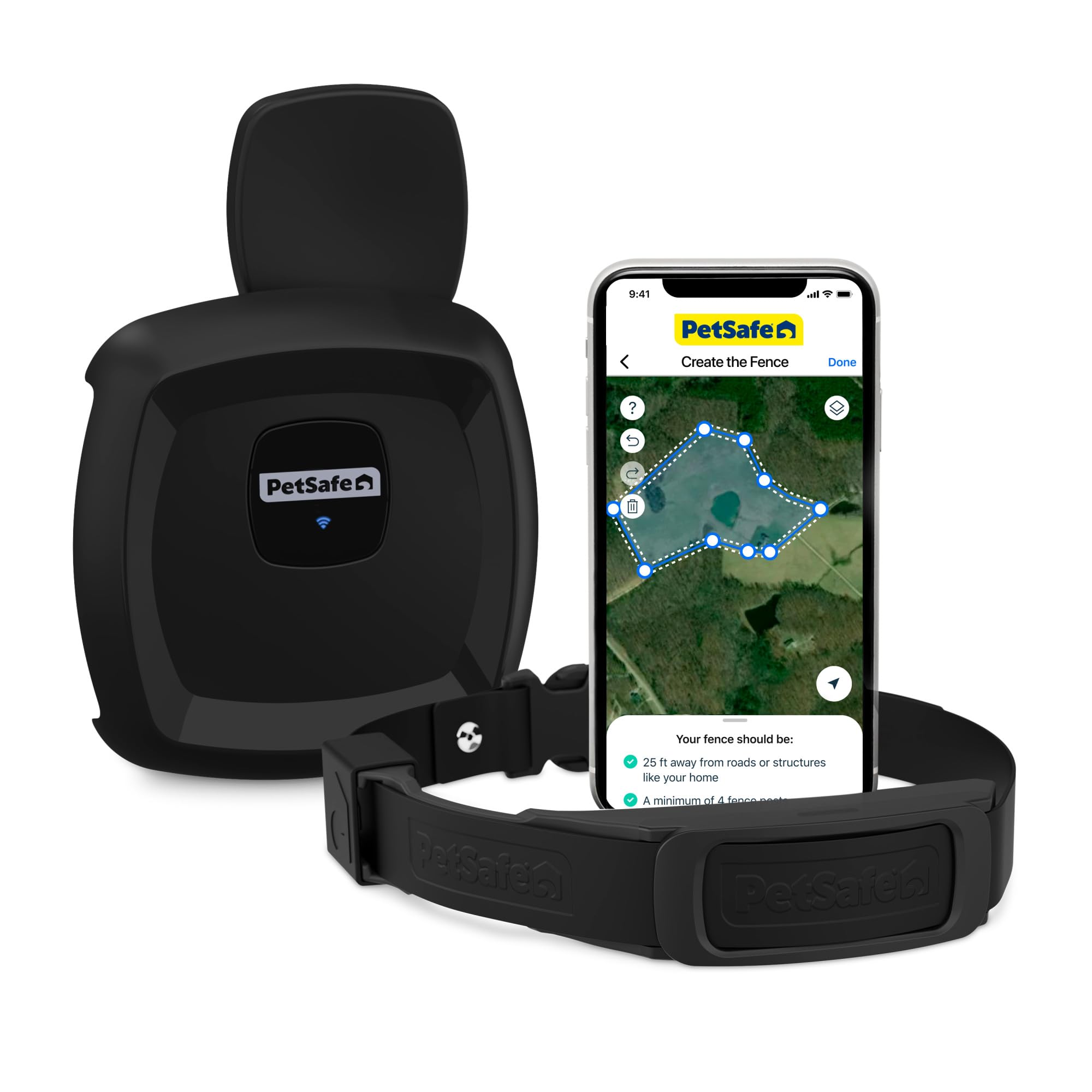 PetSafe Guardian GPS Dog Fence System - Wireless No Subscription Dog Containment for Large Yards (3/4+ Acres) - Safe GPS Tracking Collar for Dogs - Perfect for Backyard Security & Outdoor Pet Safety