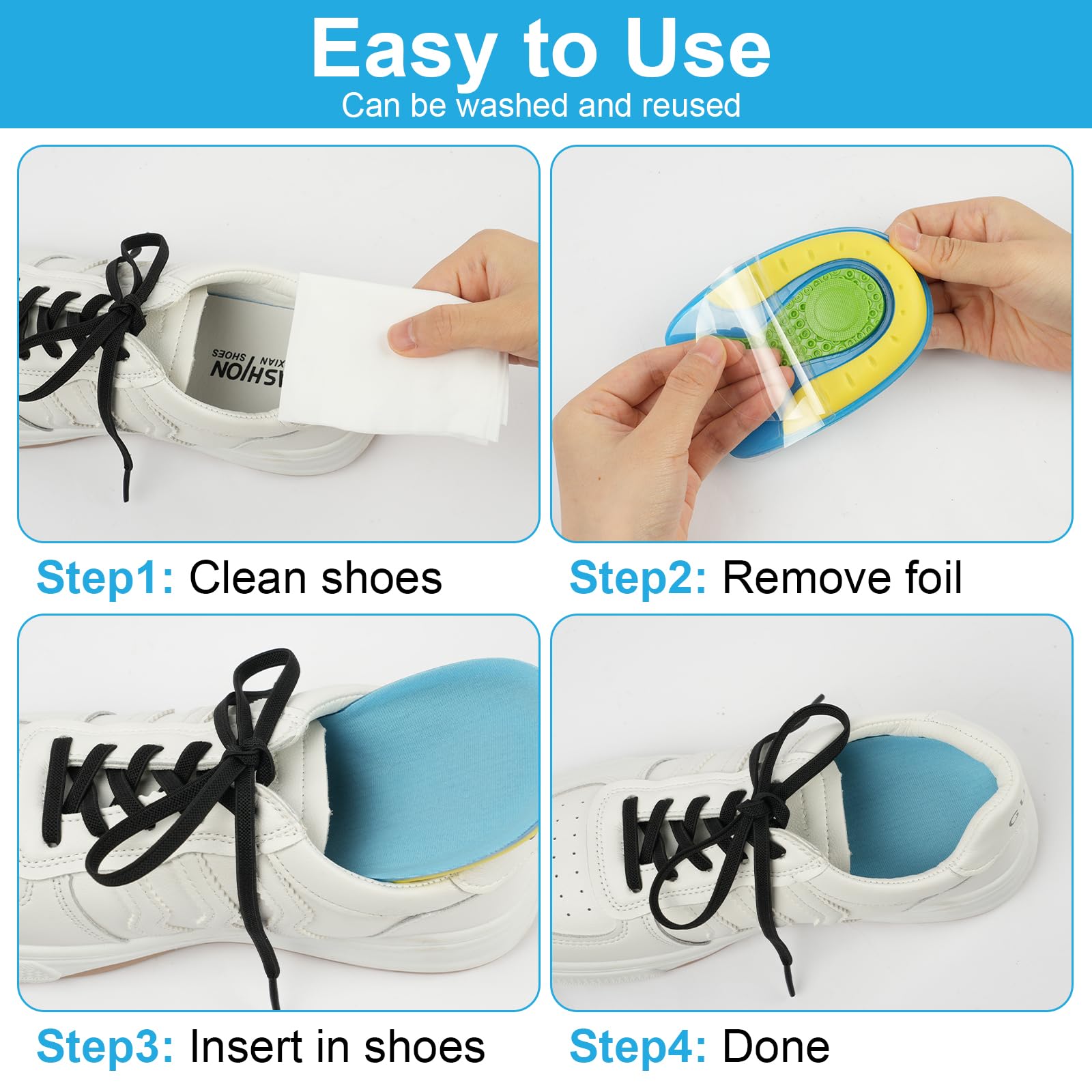 **ACWOO Silicone Heel Pads - 1 Pair Orthopedic Gel Heel Inserts for Plantar Fasciitis & Achilles Heel Pain Relief, Shock-Absorbing & Height Increasing - Perfect for Running, Walking & High Heel Comfort**