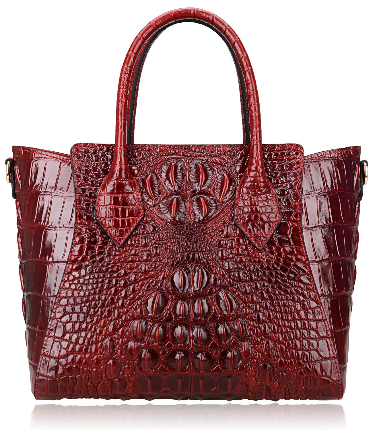 PIJUSHI Designer Crocodile-Embossed Leather Handbags for Women - Genuine Leather Top Handle Shoulder Purse - Elegant Work Bag & Evening Clutch for Office, Parties & Special Occasions