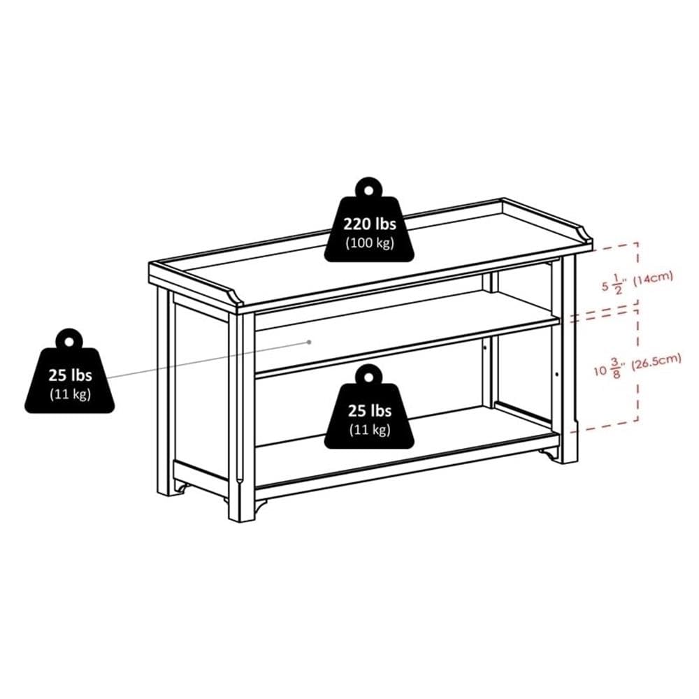 Pemberly Row Solid Wood Storage Bench with 3 Foldable Baskets - Walnut/Black - Entryway, Living Room, Bedroom Organizer - Perfect for Shoes, Blankets & Toys Storage