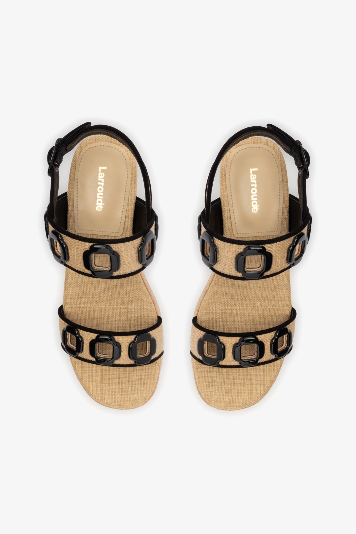Milan Platform Sandals in Beige Raffia with Black Trim - Comfortable Summer Beach Shoes for Women | Perfect for Vacations, Weddings & Casual Outings