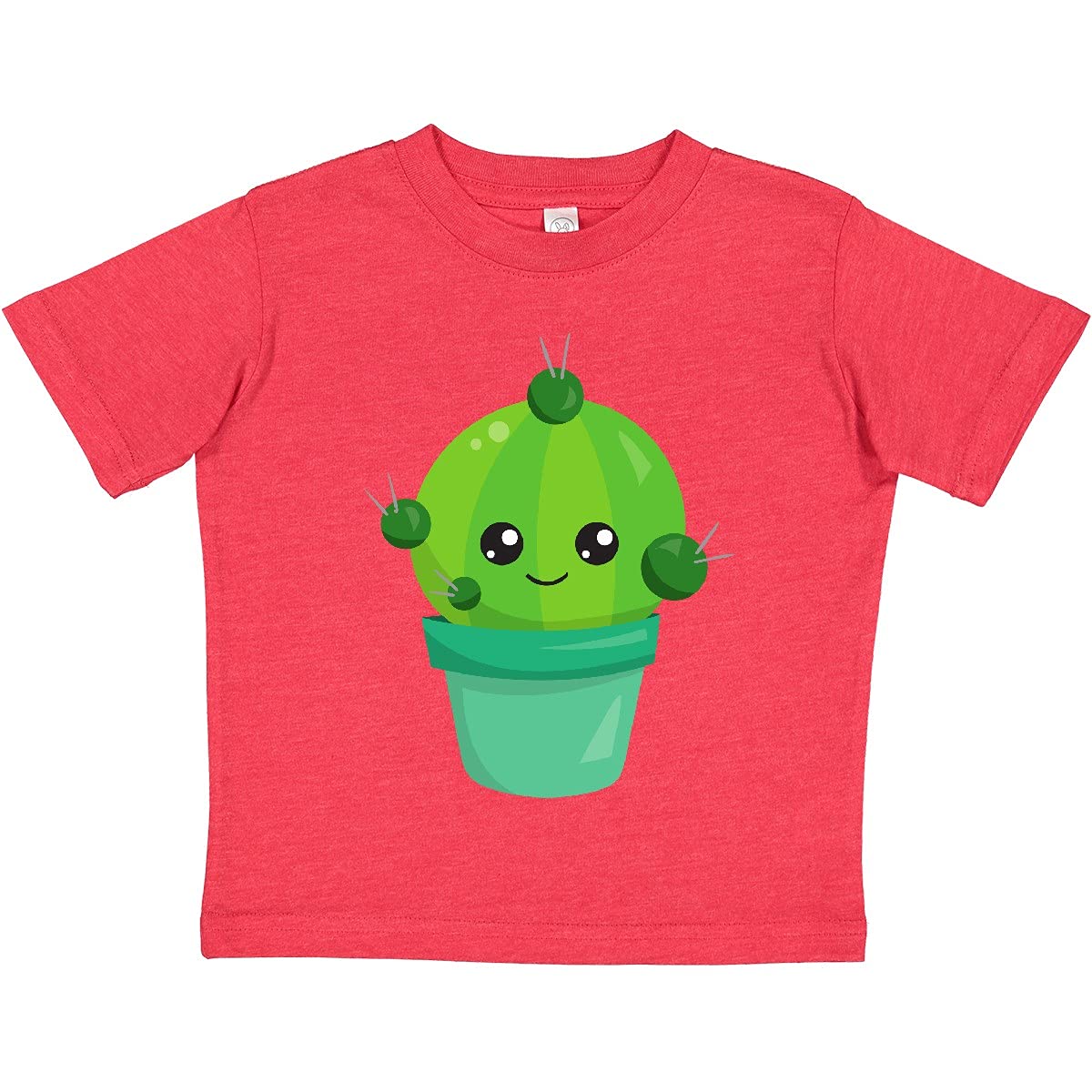 Inktastic Cute Kawaii Green Cactus Pot Toddler T-Shirt - Soft Cotton Tee for Baby Boys & Girls, Perfect for Playdates, Daycare & Family Photos