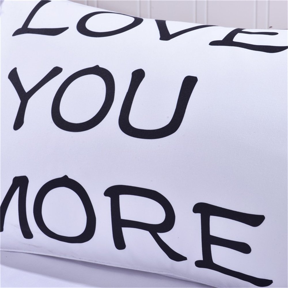Sleepwish 'I Love You' & 'Love You More' Pillowcase Set of 2 - Valentine's Day Couples Gift for Him & Her - 20x36 Inch Decorative Pillow Shams - Perfect for Romantic Bedroom Decor & Anniversary Presents