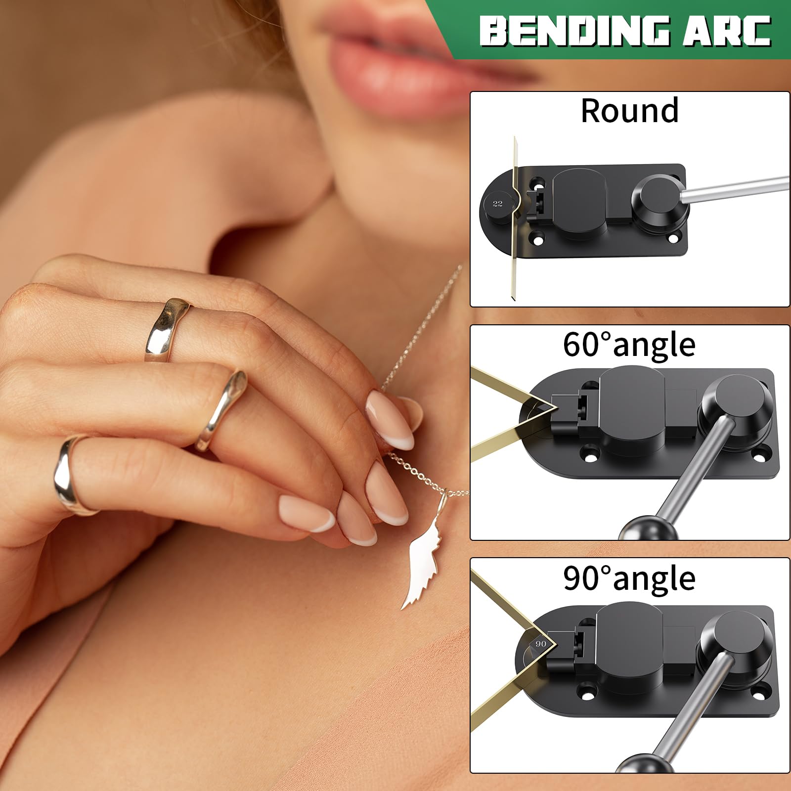**Goyappin Heavy Duty Spoon Ring Bender Tool - Jewelry Making Kit with Ring Press Machine, Ring Sizer, Mandrel & Rubber Hammer - Perfect for DIY Spoon Rings & Custom Jewelry Crafting**